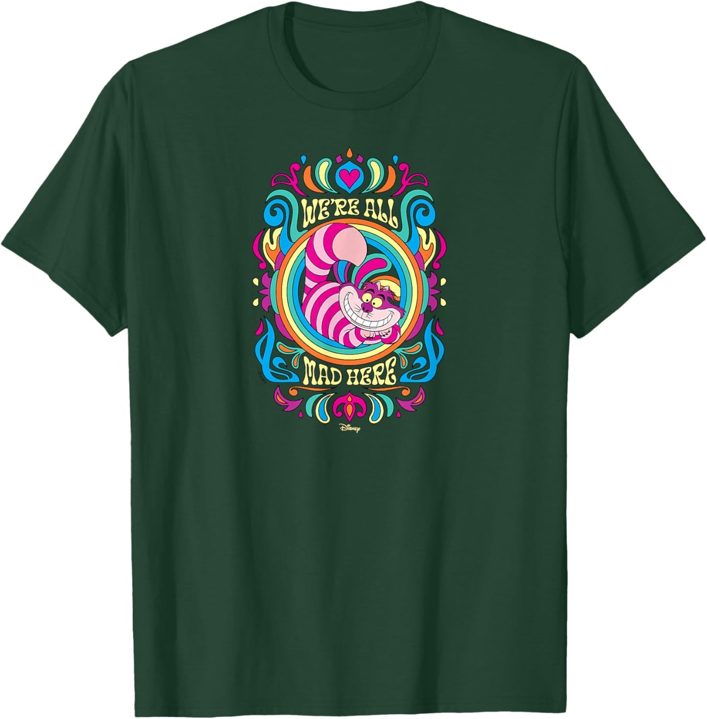 Alice in Wonderland - We're All Mad Here Psychedelic Pattern T-Shirt - T-Shirt | Forest
