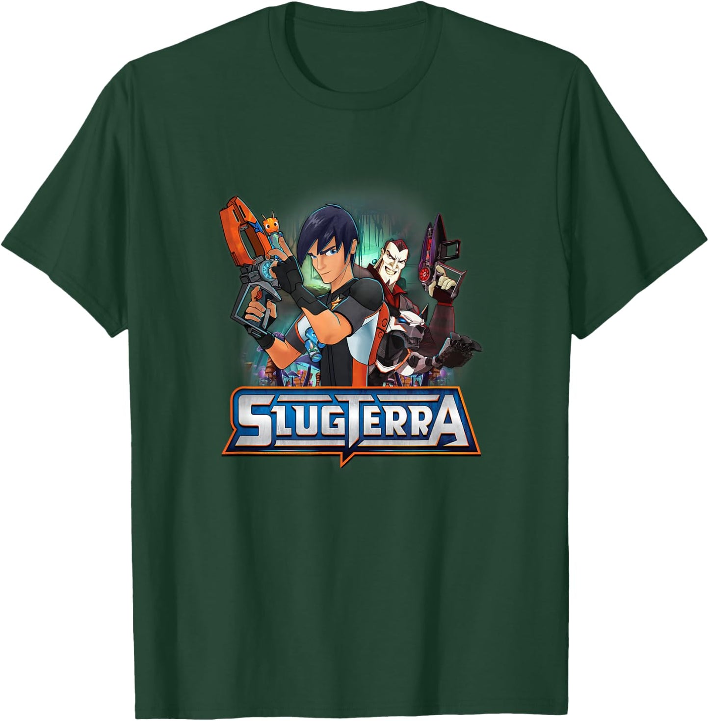 Slugterra - Eli and Dr. Thaddius Blakk T-Shirt - T-Shirt | Forest