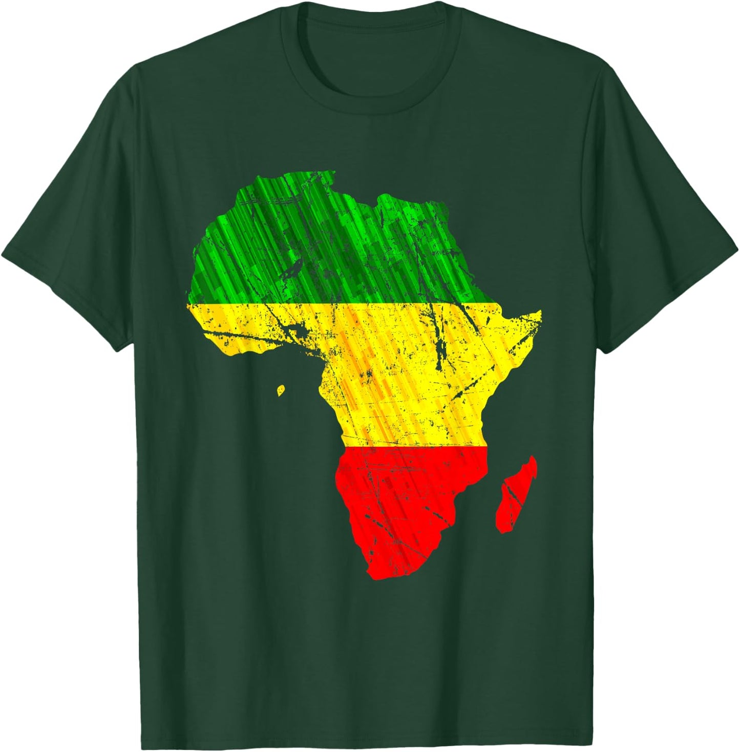 Africa Map Reggae Rasta Green Yellow Red Africa Pride T-Shirt - T-Shirt | Forest