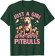 Floral Pitbull Dog Just A Girl Who Loves Pitbull Dog T-Shirt - T-Shirt | Forest