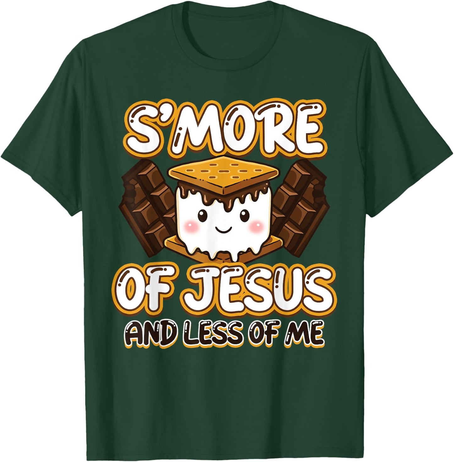 Christian Camping Smore Jesus Less Me Funny Religious Camper T-Shirt - T-Shirt | Forest