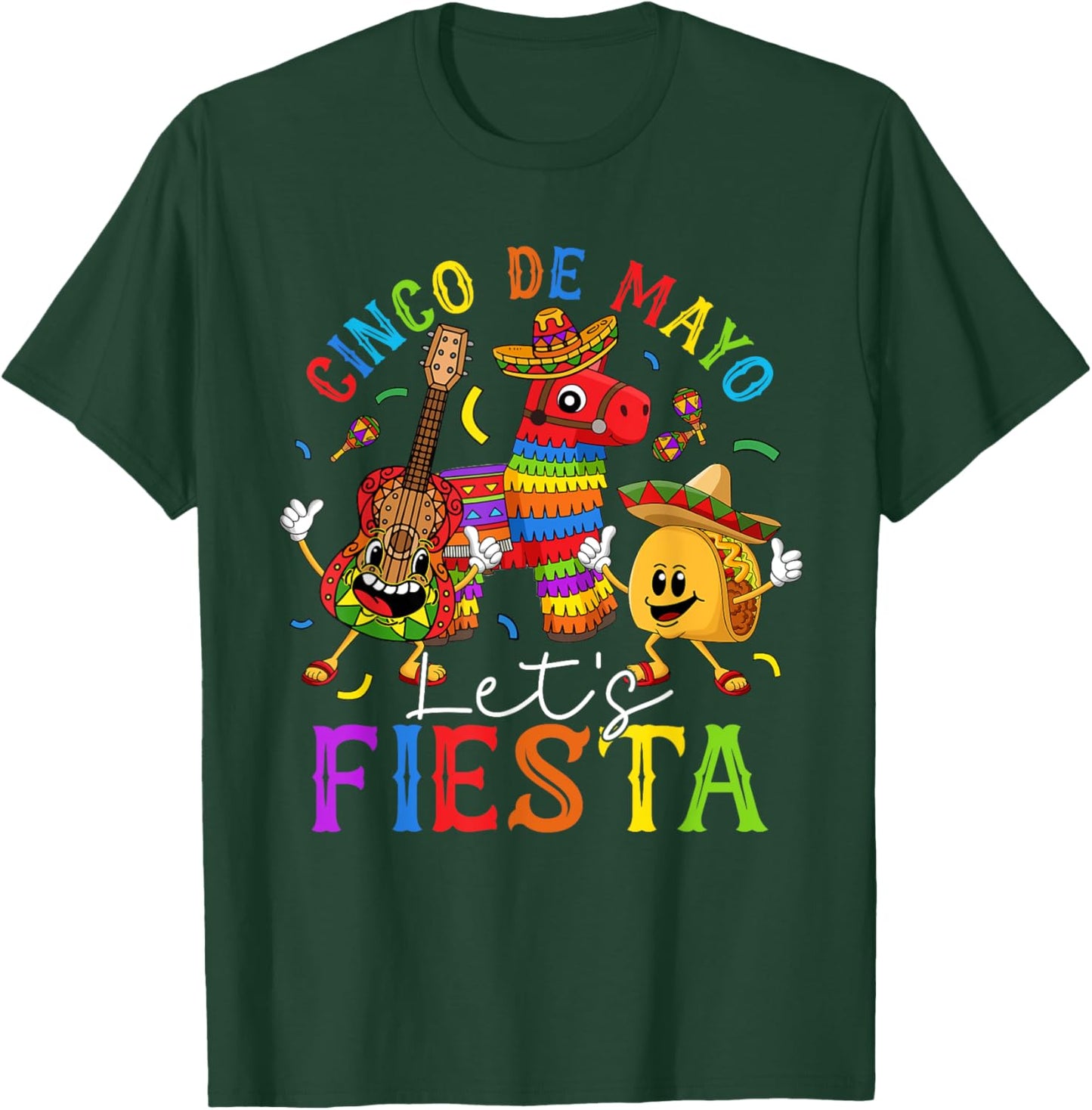 Cinco De Mayo Mexican Let's Fiesta Happy 5 De Mayo T-Shirt - T-Shirt | Forest