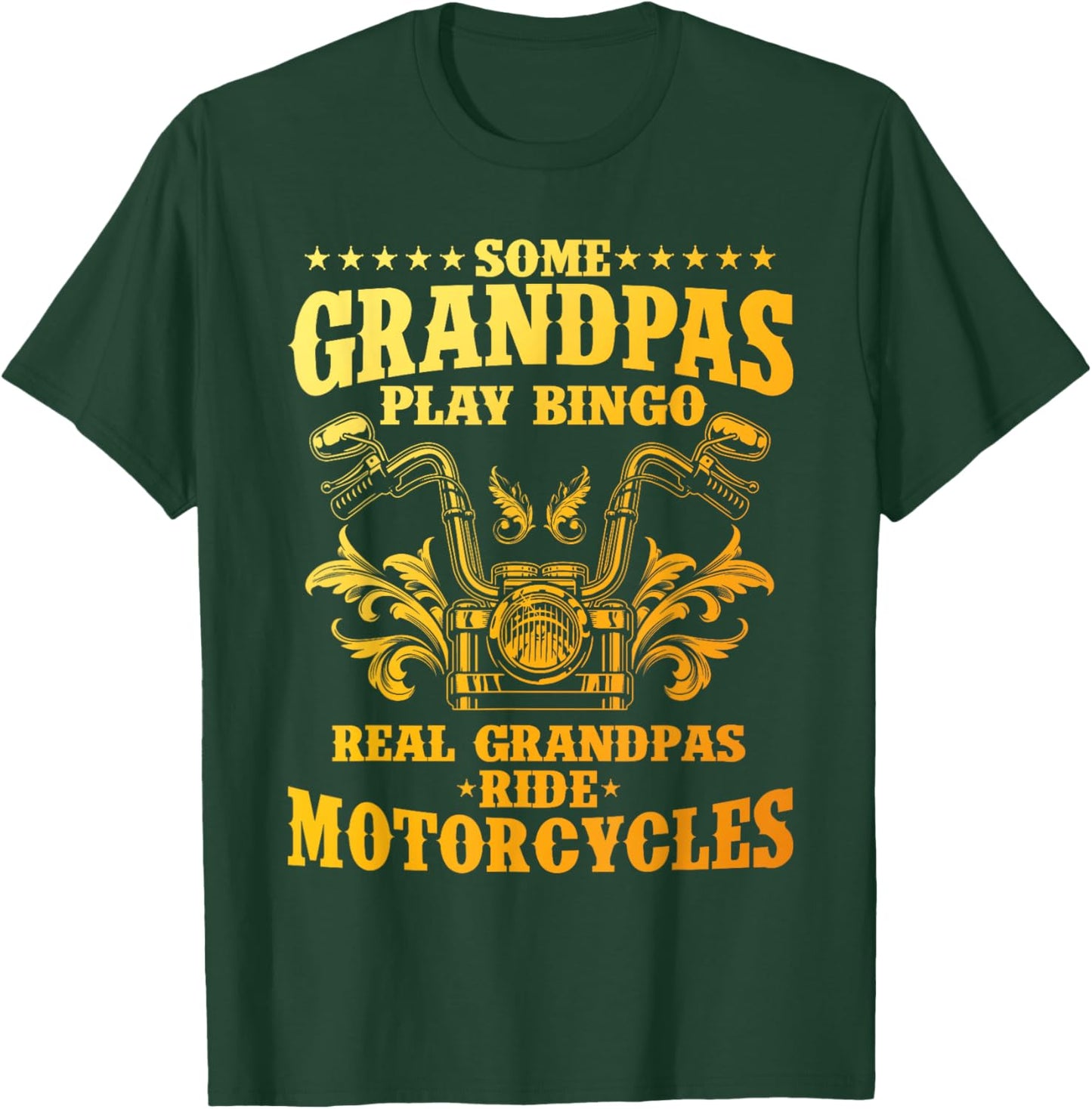 Cool Grandpa Motorcycle Design Biker Motorbike Lover T-Shirt - T-Shirt | Forest