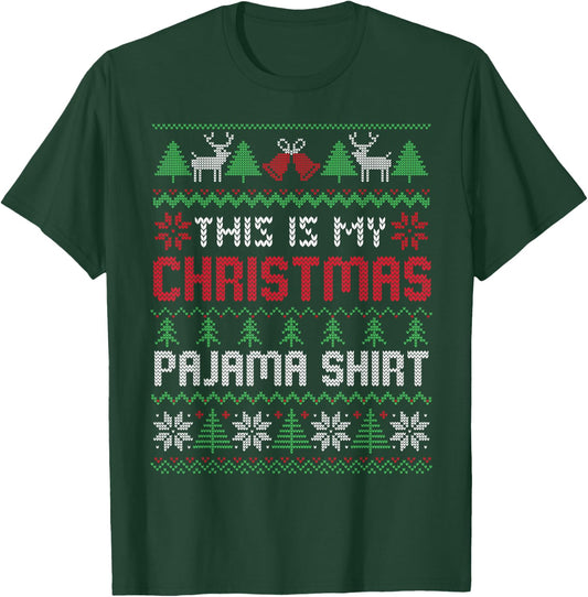 This Is My Christmas Pajama Shirt Lights Family Matching Kid T-Shirt - T-Shirt | Forest