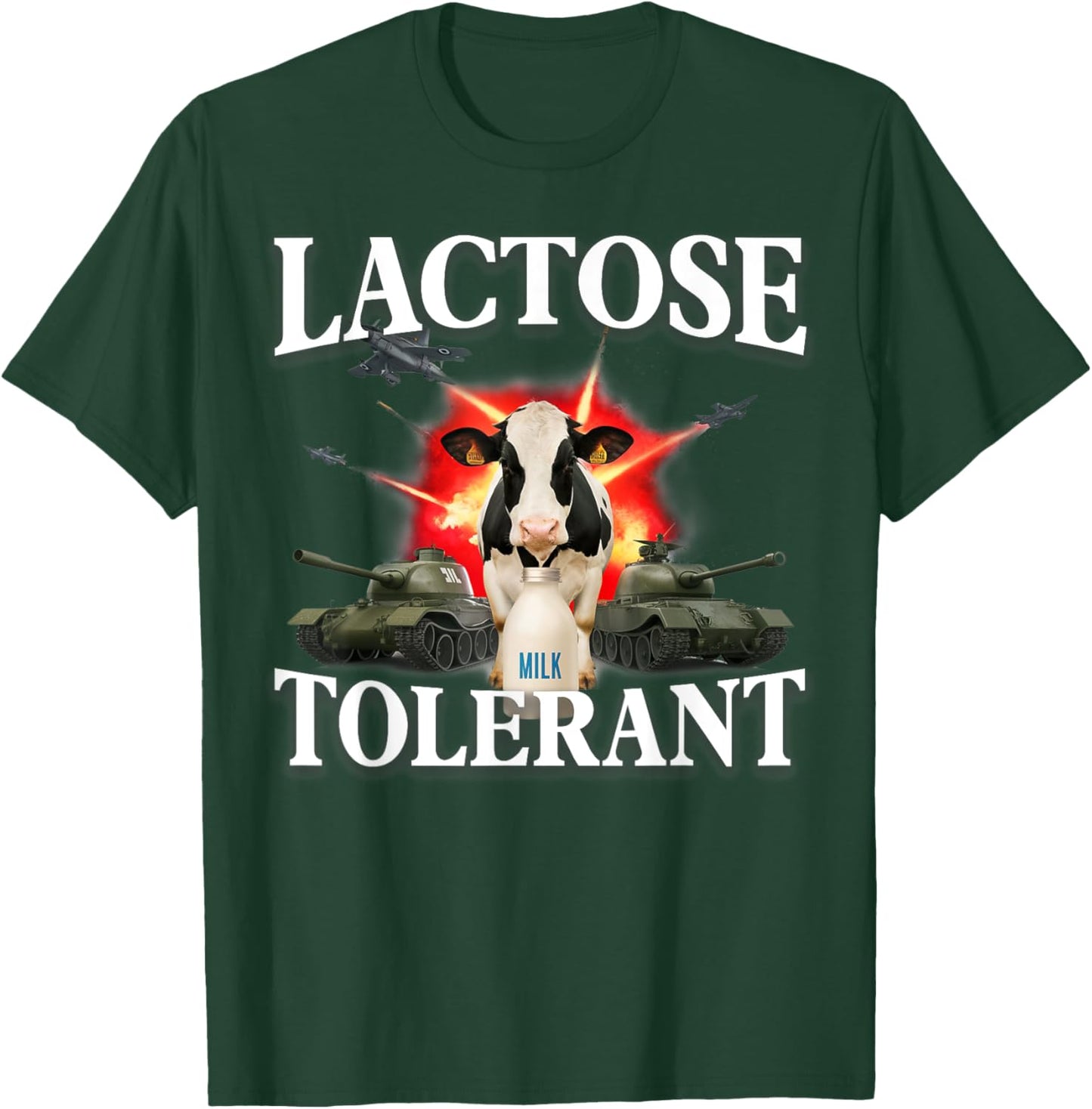 Lactose Tolerant Funny Trending Meme Retro Pro-dairy Cows T-Shirt - T-Shirt | Forest
