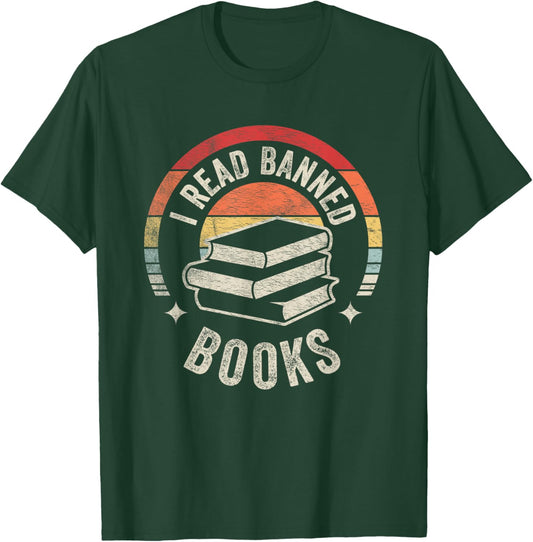 Retro Vintage Banned Books Shirt I Read Banned Books T-Shirt - T-Shirt | Forest