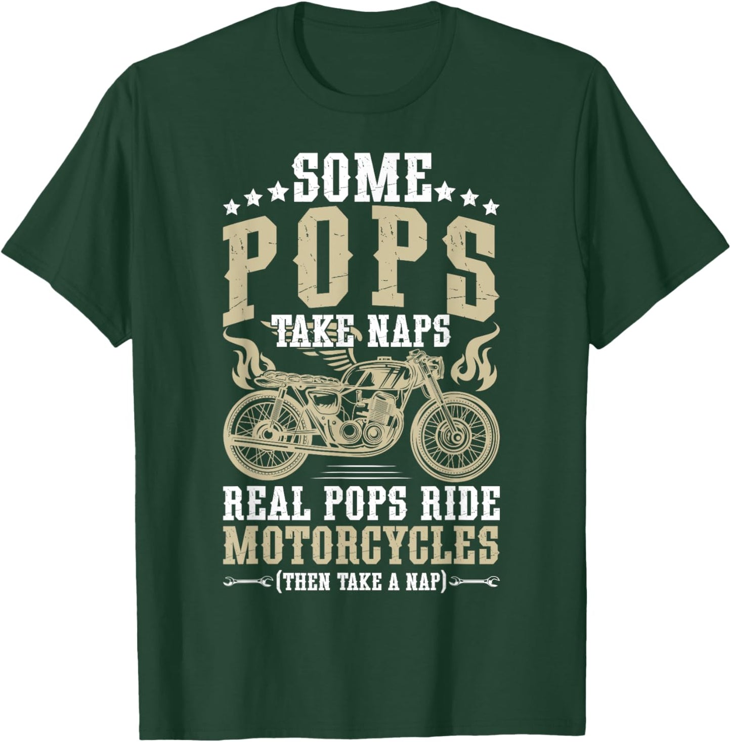 Real Pops Ride Motorcycle Rider Pop Biker Pop Grandpa T-Shirt - T-Shirt | Forest