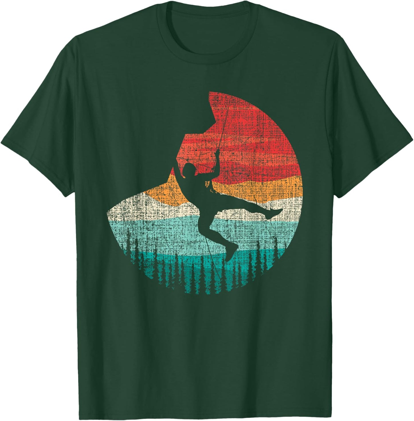 Vintage Retro Rock Climber & Rock Climbing T-Shirt - T-Shirt | Forest