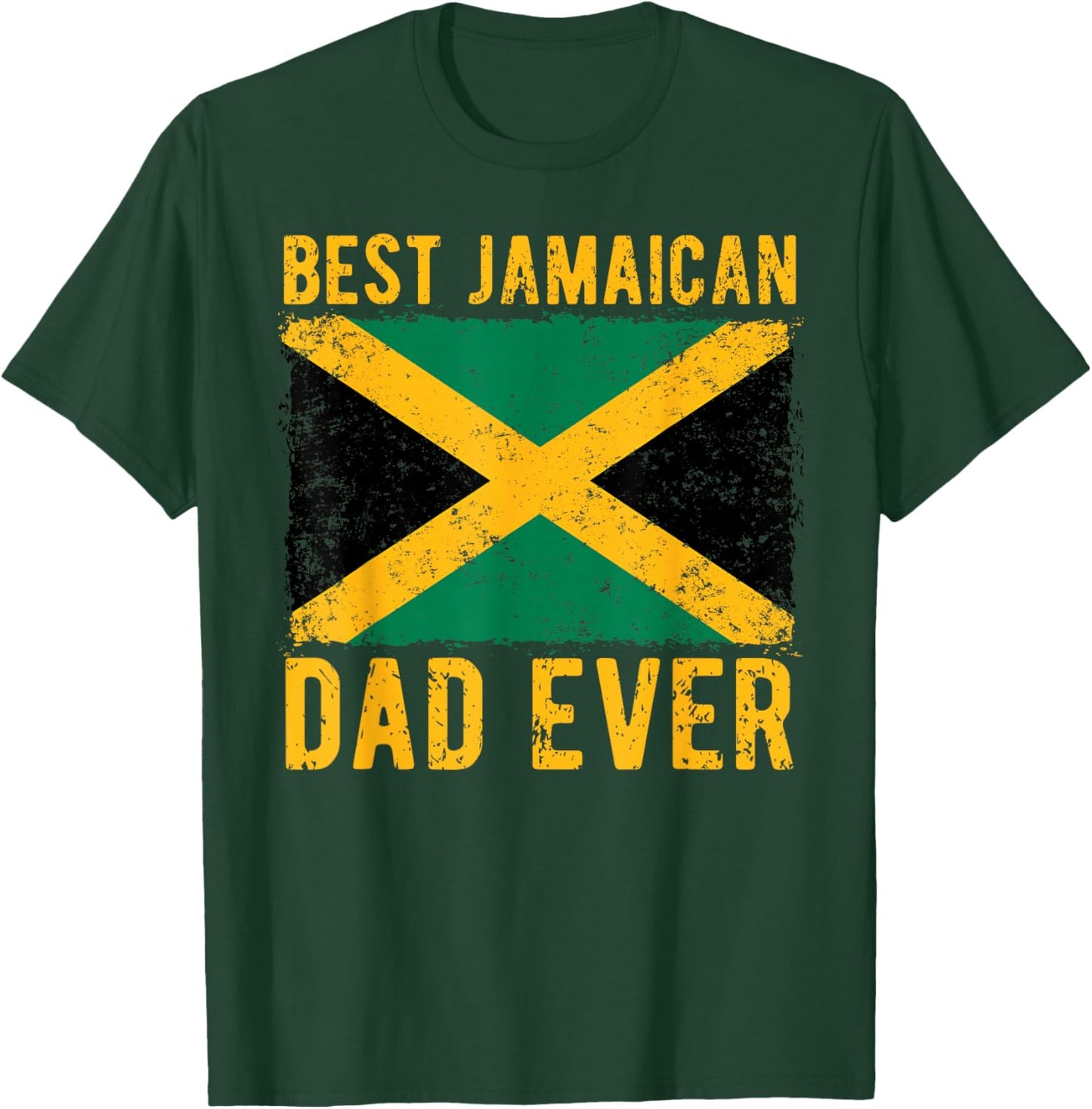 Best Jamaican Dad Ever Jamaica Flag Fathers Day Jamaican Dad T-Shirt - T-Shirt | Forest