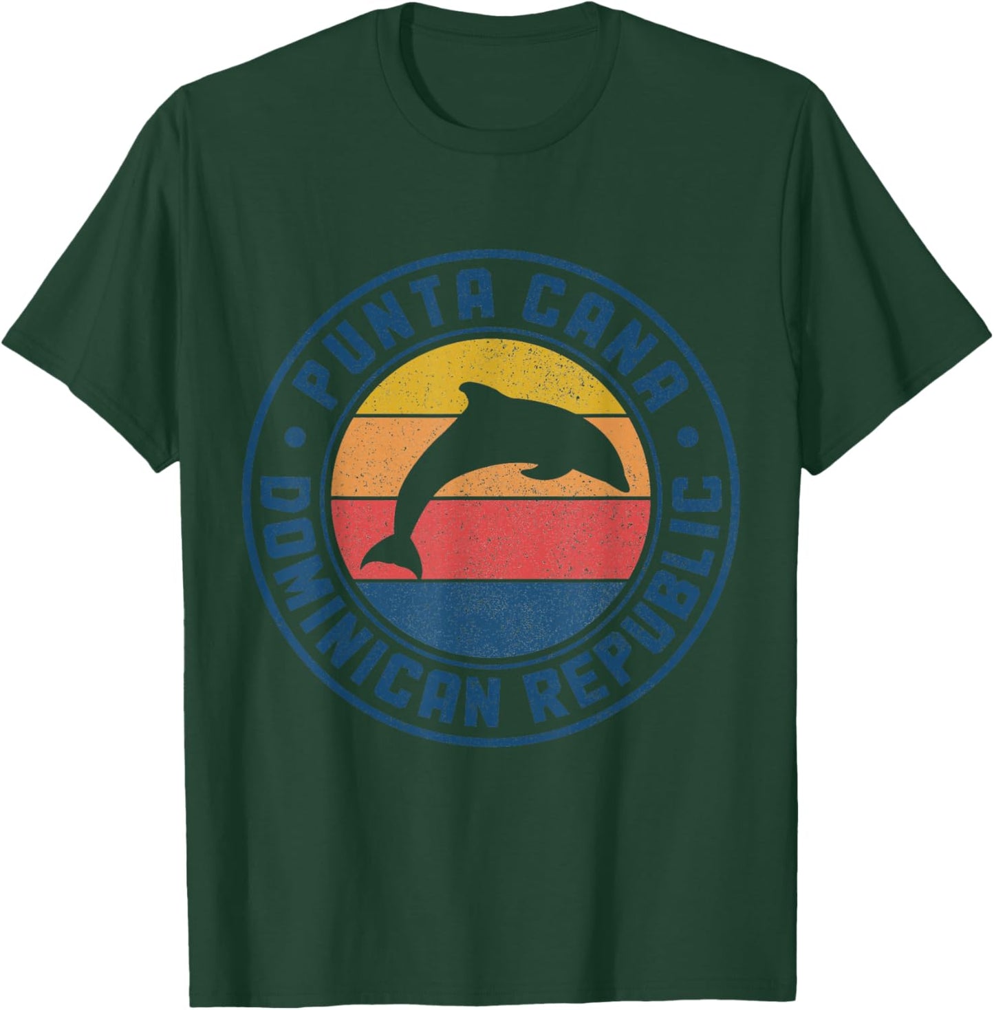 Punta Cana Dominican Republic Dolphin Souvenir Vintage T-Shirt - T-Shirt | Forest