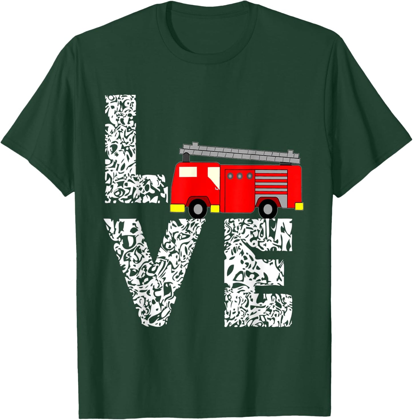 Firetruck Firefighting Love Fire Fighter Truck Fireman Shirt T-Shirt - T-Shirt | Forest