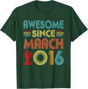 Awesome Since March 2016 Birth Of Birthday 2016 Vintage Idea T-Shirt - T-Shirt | Forest