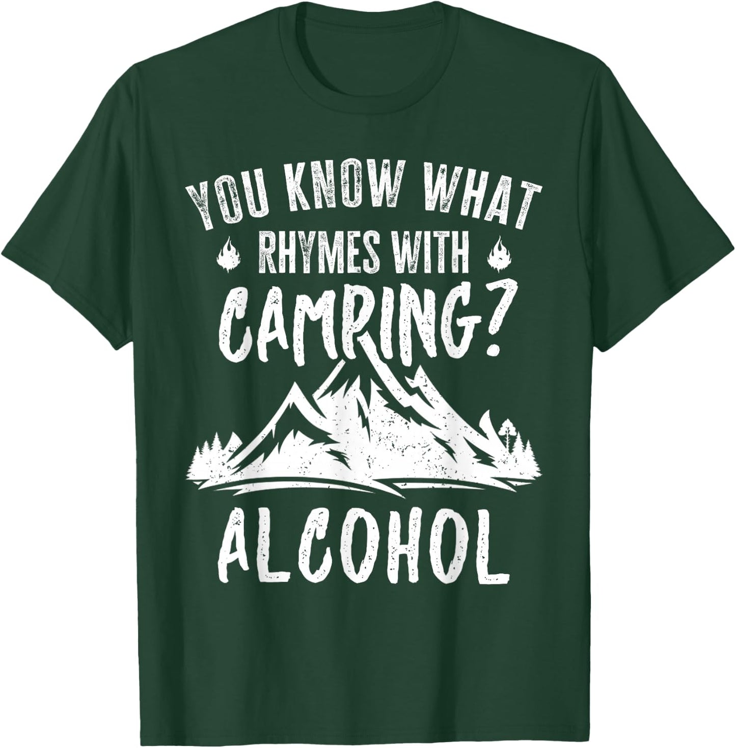 You Know What Rhymes With Camping Alcohol Vintage Funny T-Shirt - T-Shirt | Forest