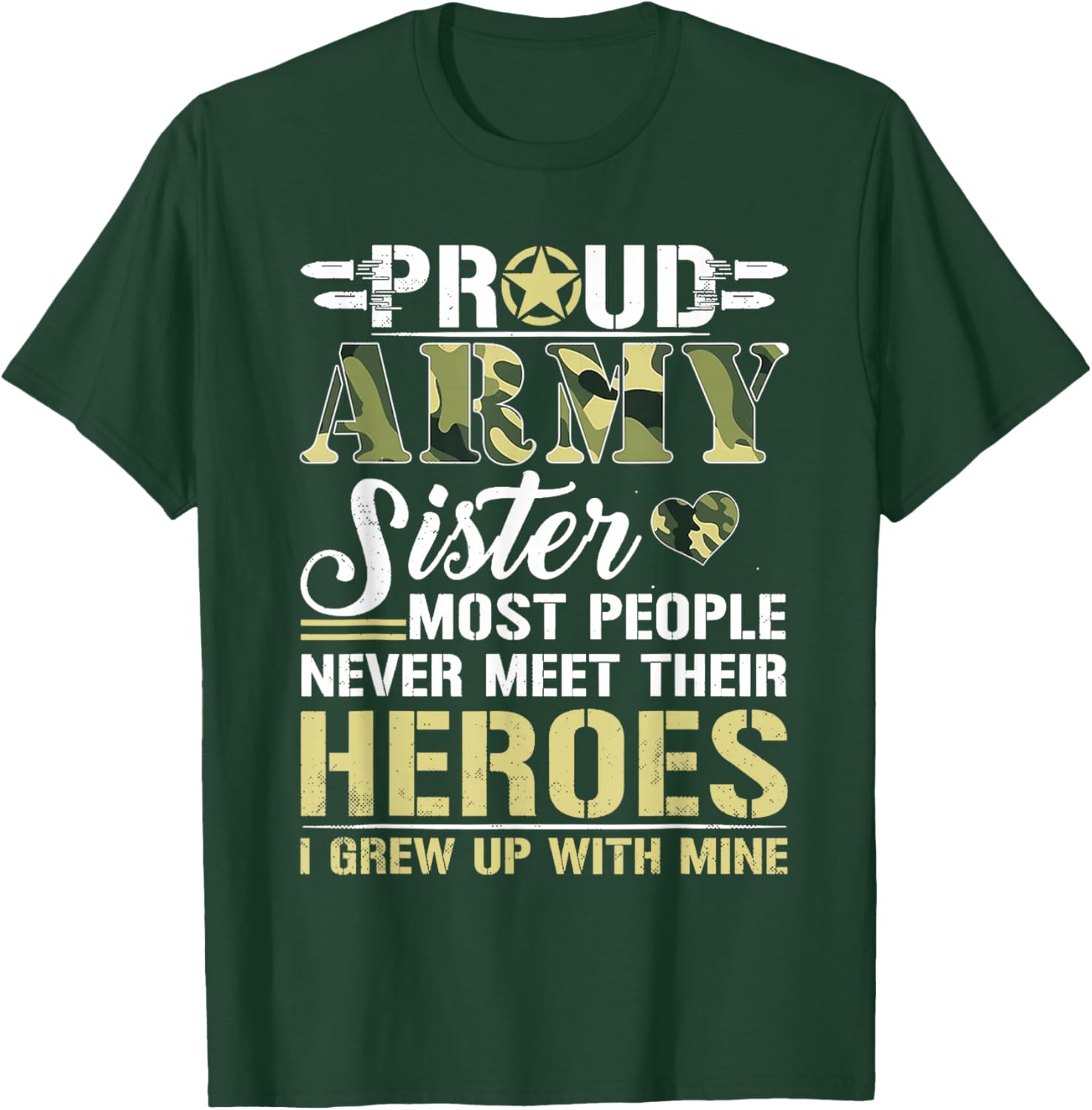 Proud Army Sister T Shirt T-Shirt - T-Shirt | Forest