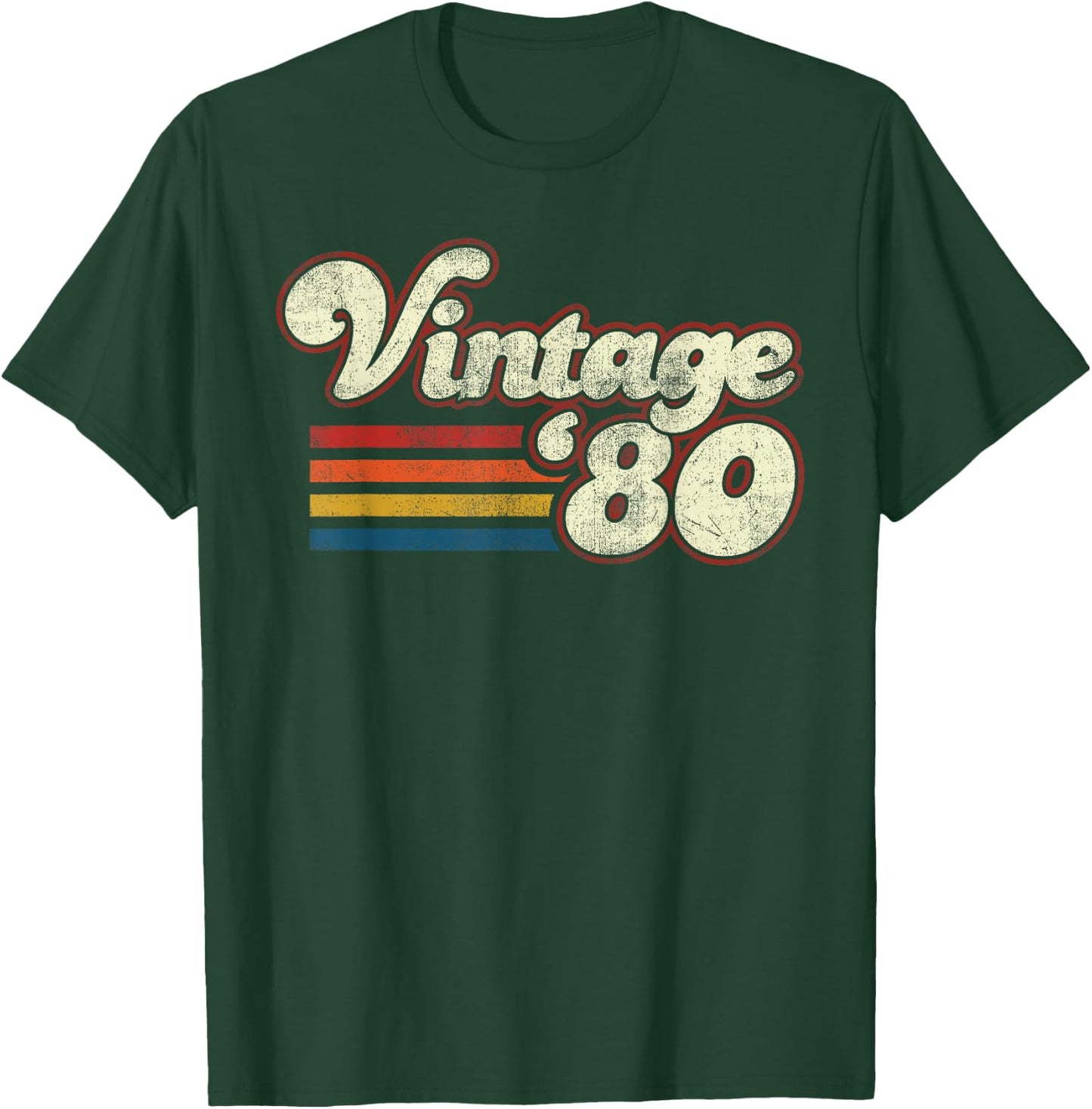 Vintage 1980 Birthday T-Shirt - T-Shirt | Forest