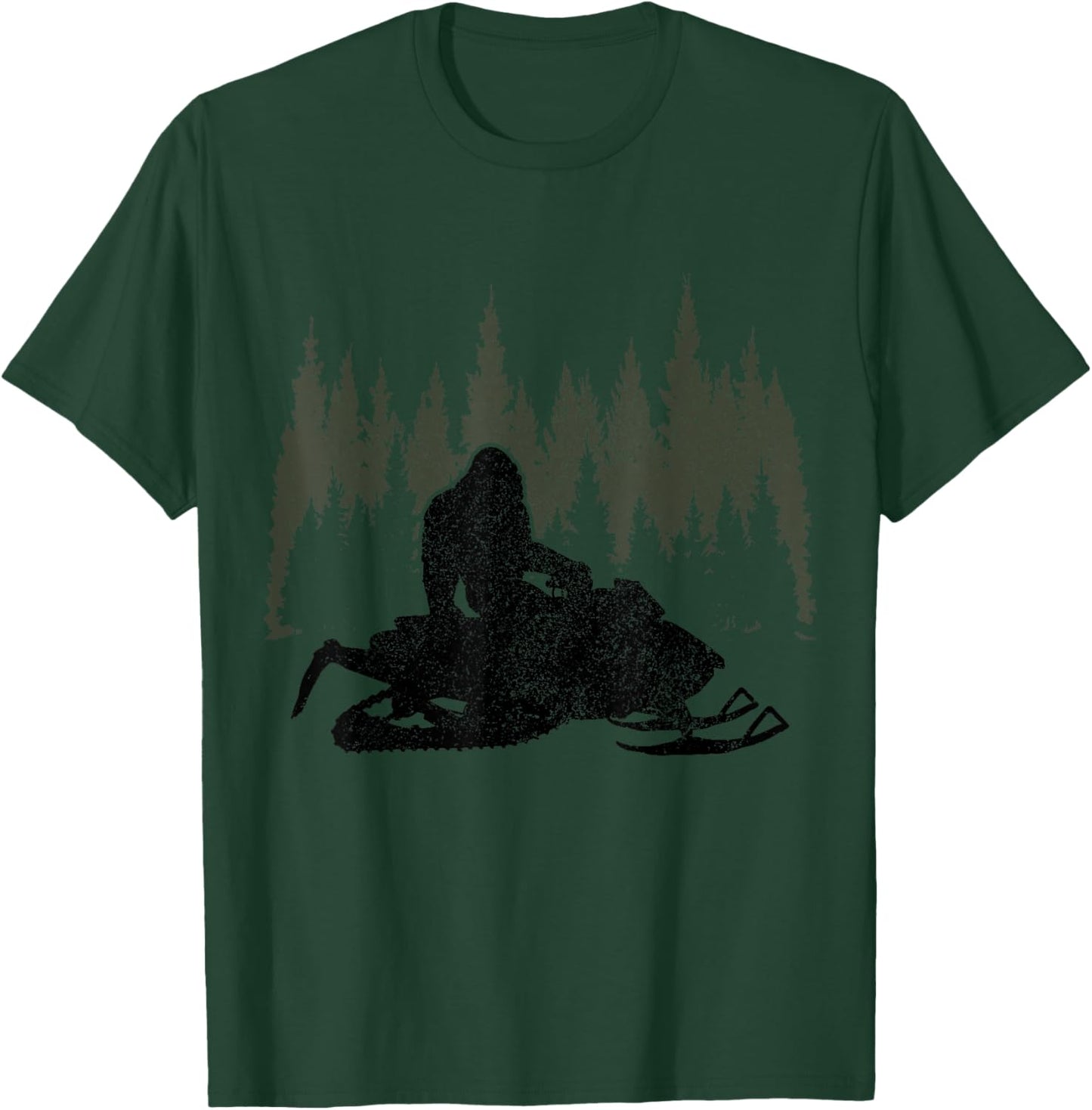 Snowmobile Bigfoot Snowmobile Sledge Funny Vintage T-Shirt - T-Shirt | Forest