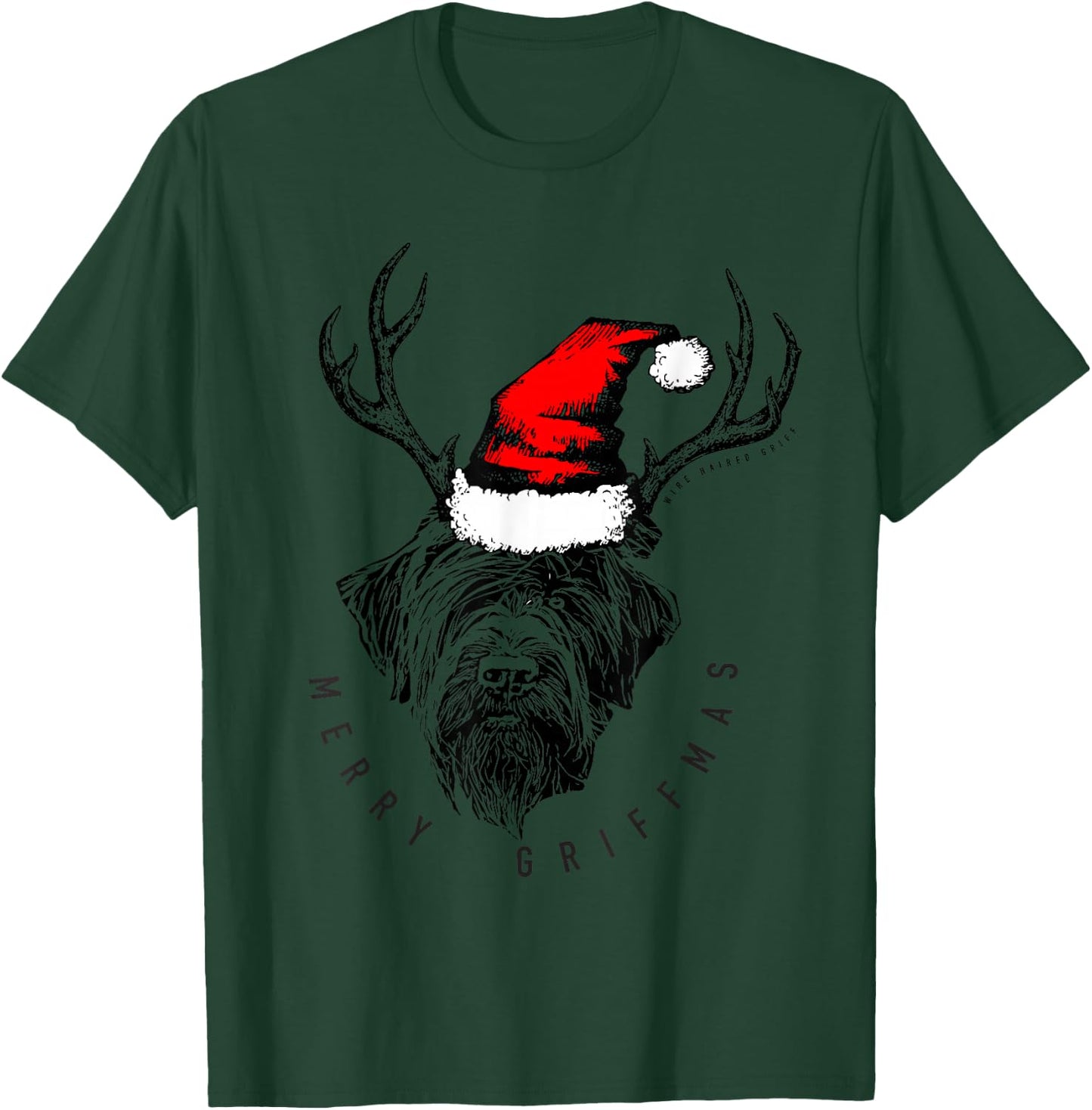 Wire Haired Pointing Griffon Griffmas T-Shirt - T-Shirt | Forest