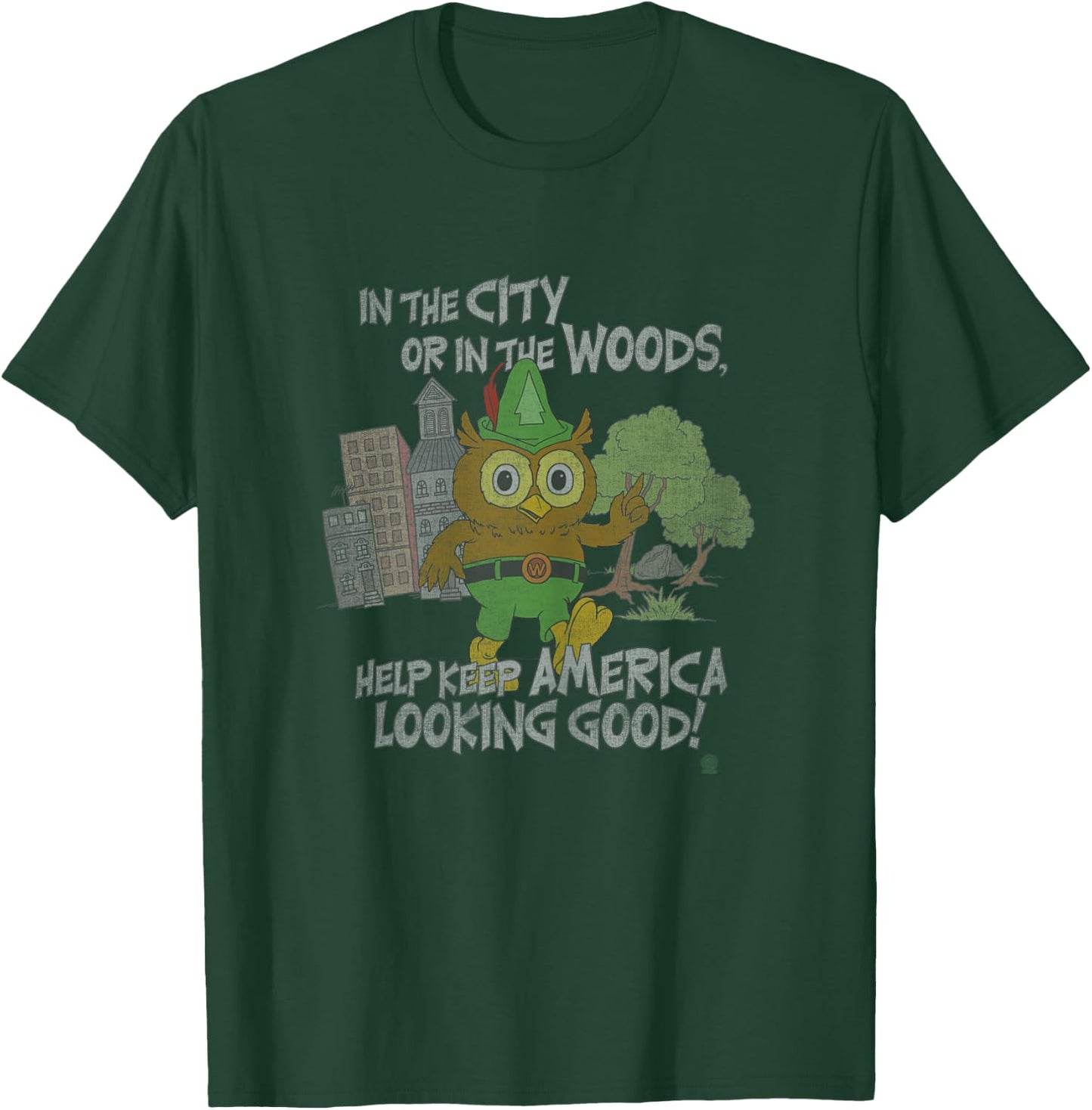 Woodsy Owl Keep America Looking Good Faded Vintage T-Shirt - T-Shirt | Forest