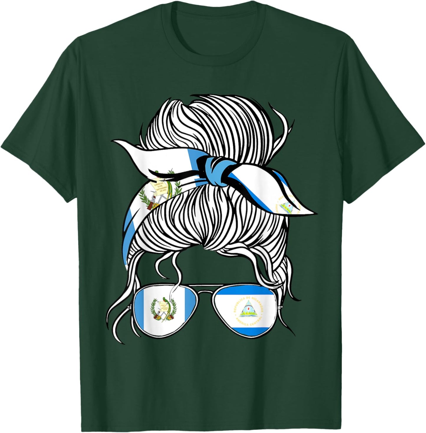 Guatemala Flag Nicaragua Grown Women Girl Country T-Shirt - T-Shirt | Forest