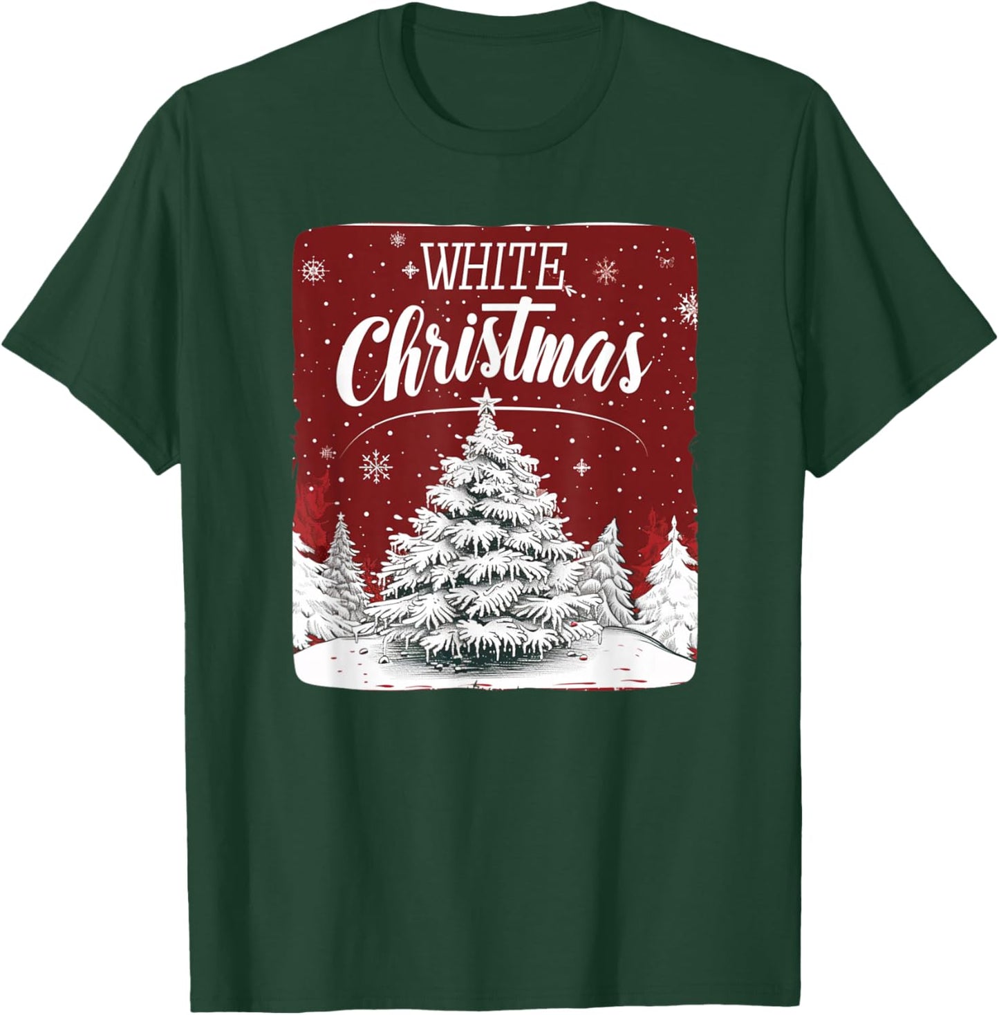 White Christmas with pretty nice Xmas Tree Outfit T-Shirt - T-Shirt | Forest