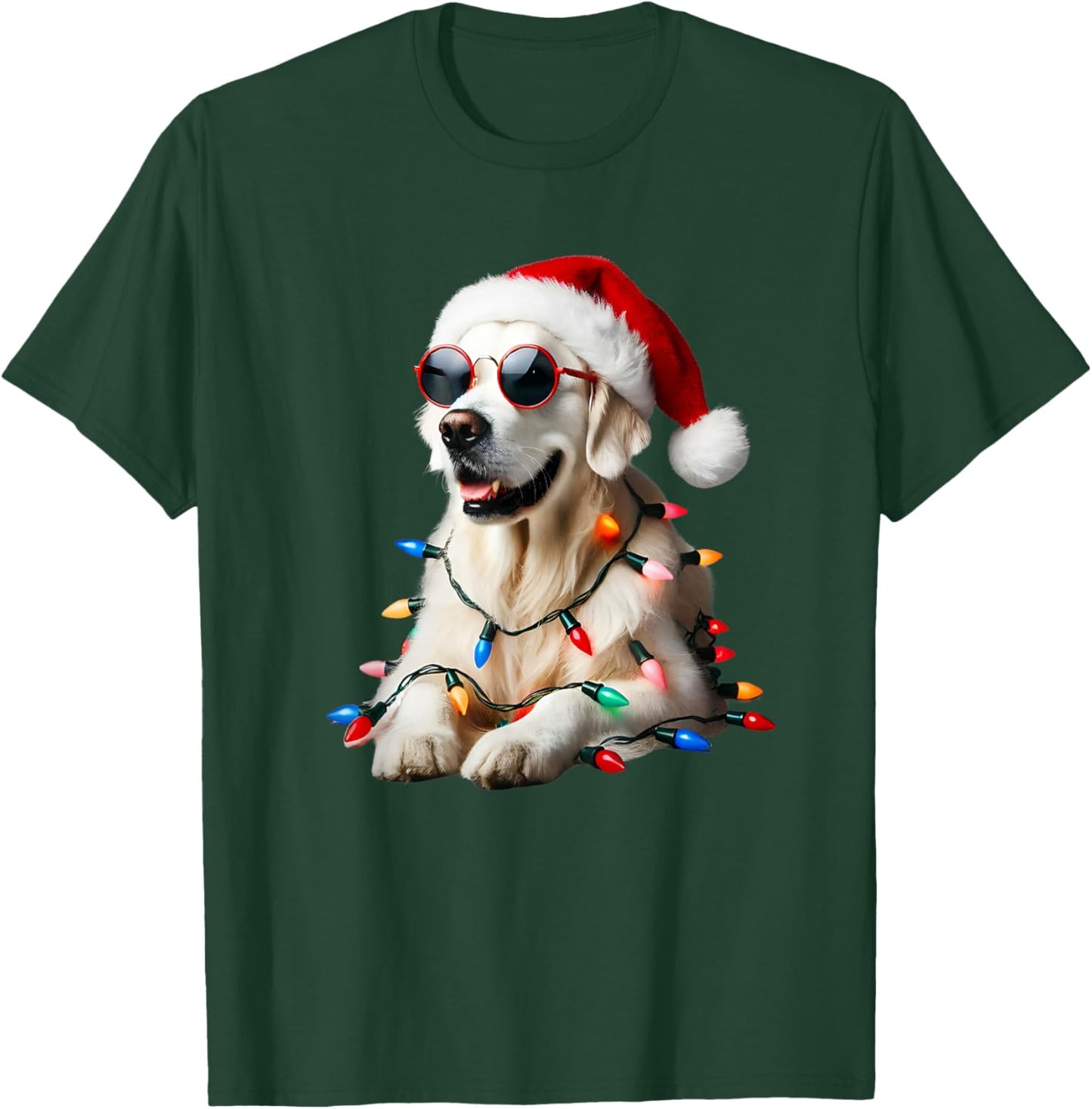 Christmas English Cream Golden Retriever Mom Dog Puppy Xmas T-Shirt - T-Shirt | Forest