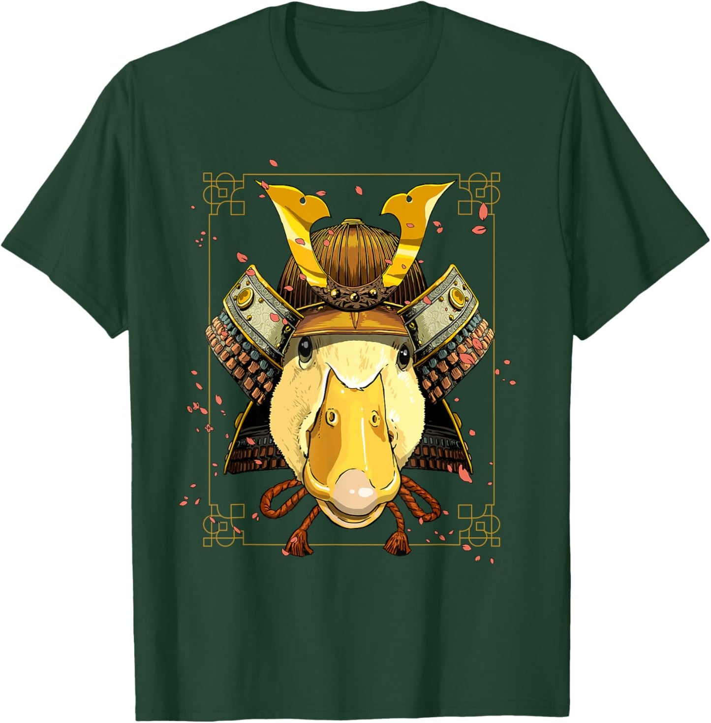Japanese Samurai Duck Bird Animal Face Waterfowl Duck Lover T-Shirt - T-Shirt | Forest