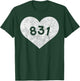 California Area Code 831 Heart Shirt State Gift T-Shirt - T-Shirt | Forest