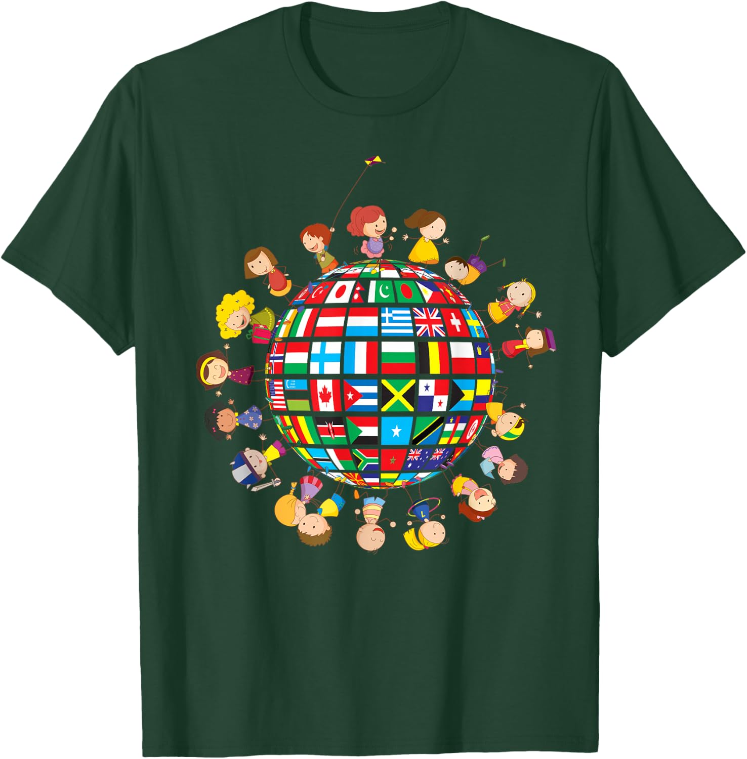 Flags of the World Kids around the Globe Cultural diversity T-Shirt - T-Shirt | Forest