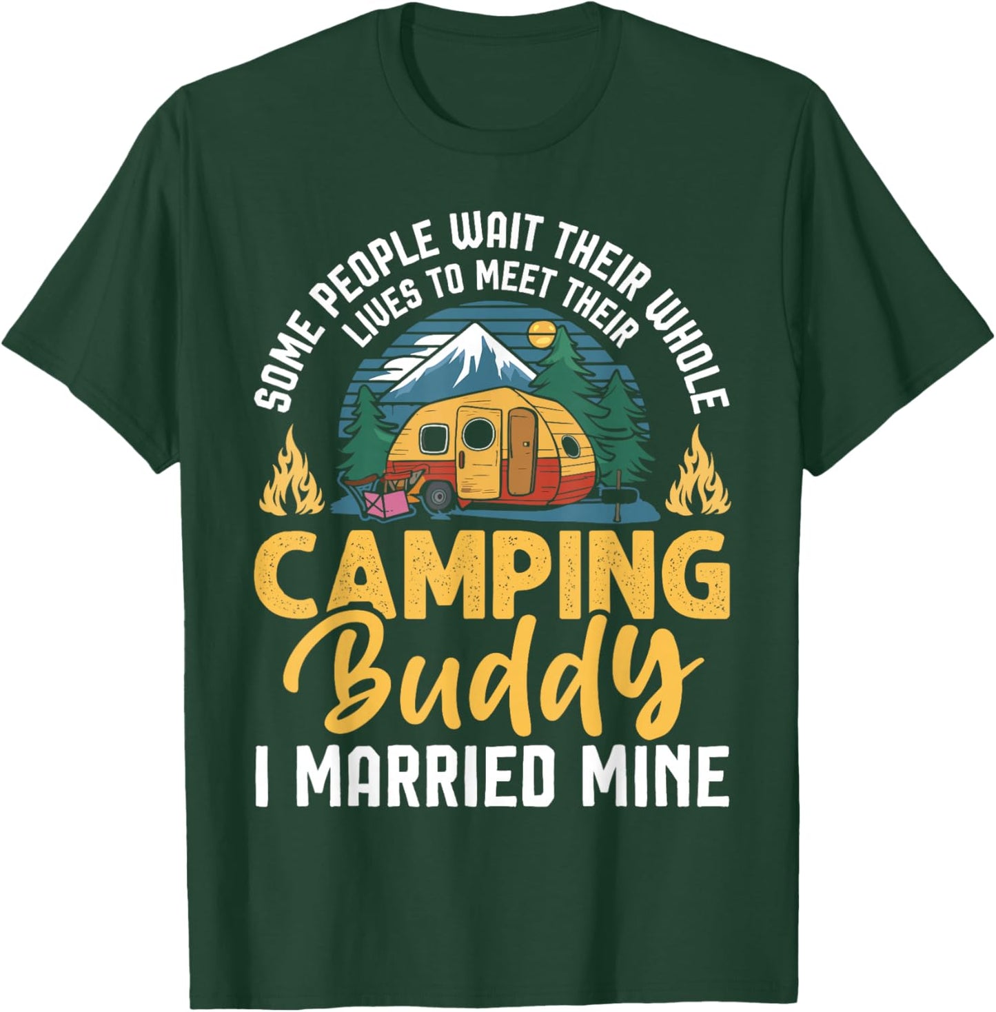 Funny Camping Camper Couple Camping Lovers partners for life T-Shirt - T-Shirt | Forest