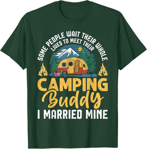 Funny Camping Camper Couple Camping Lovers partners for life T-Shirt - T-Shirt | Forest