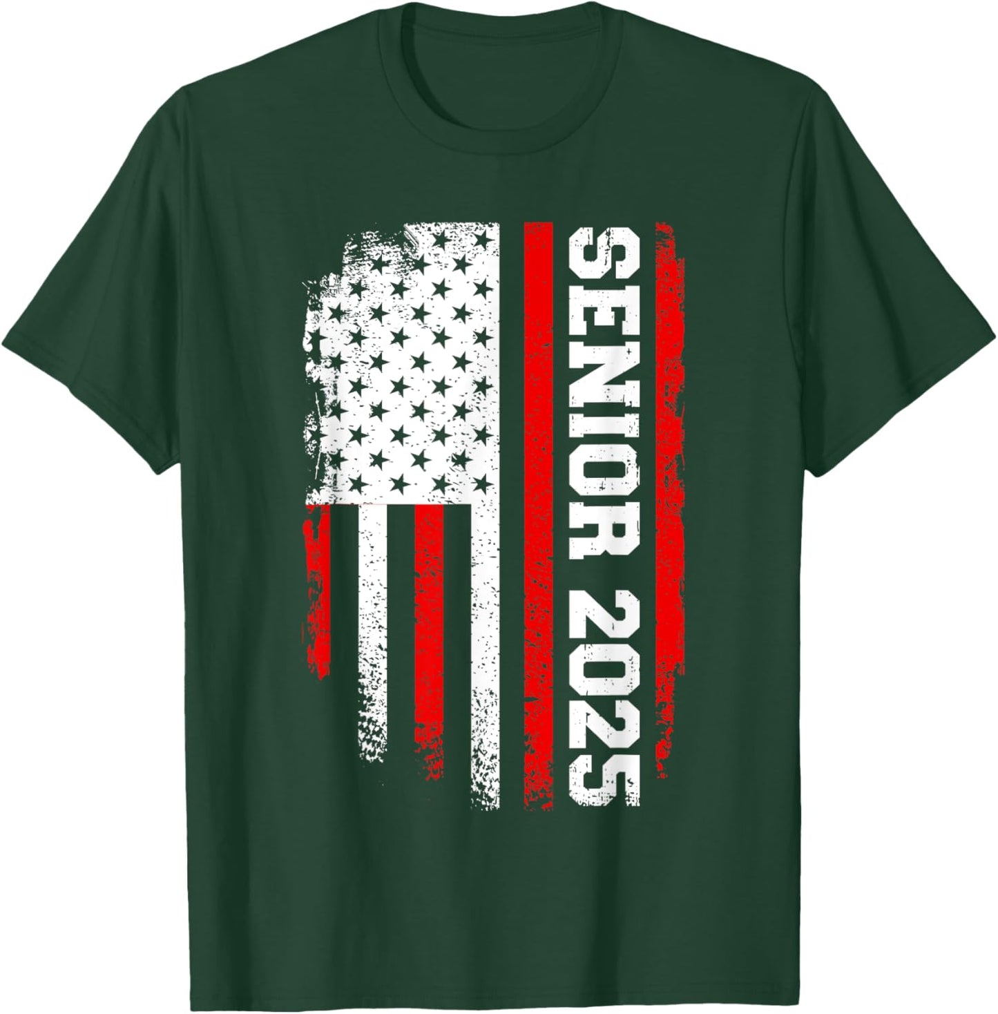 Senior 2025 us flag college high school graduation class of T-Shirt - T-Shirt | Forest