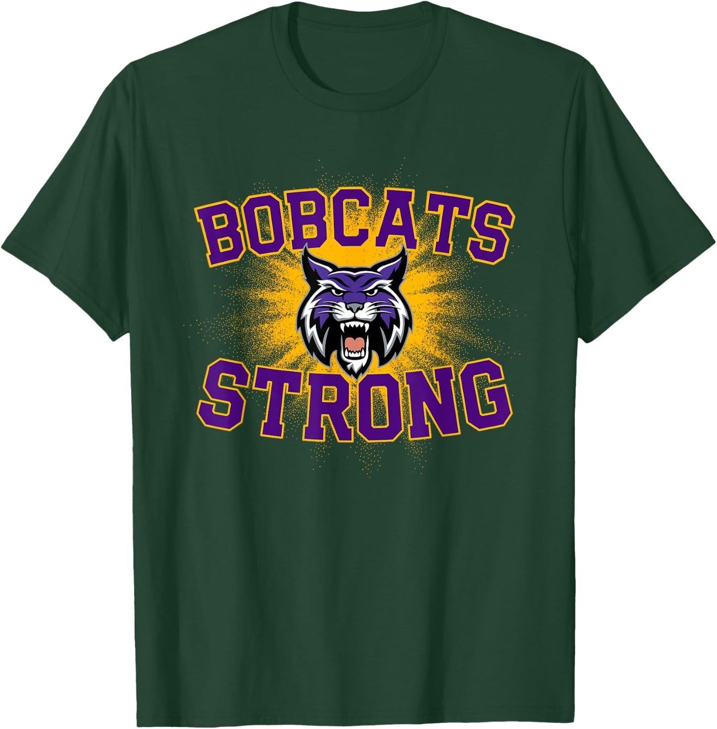 Hallsville Bobcats Logo Strong Flag HS T-Shirt - T-Shirt | Forest