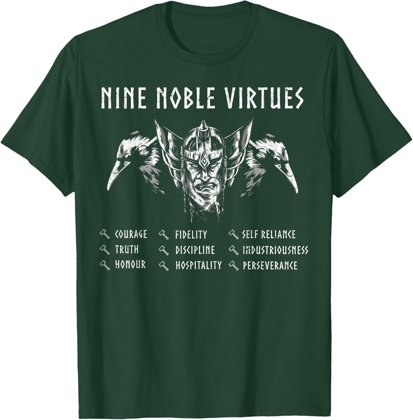 Nine Noble Virtues Shirt, Vikings Pride, Norse T-Shirt - T-Shirt | Forest