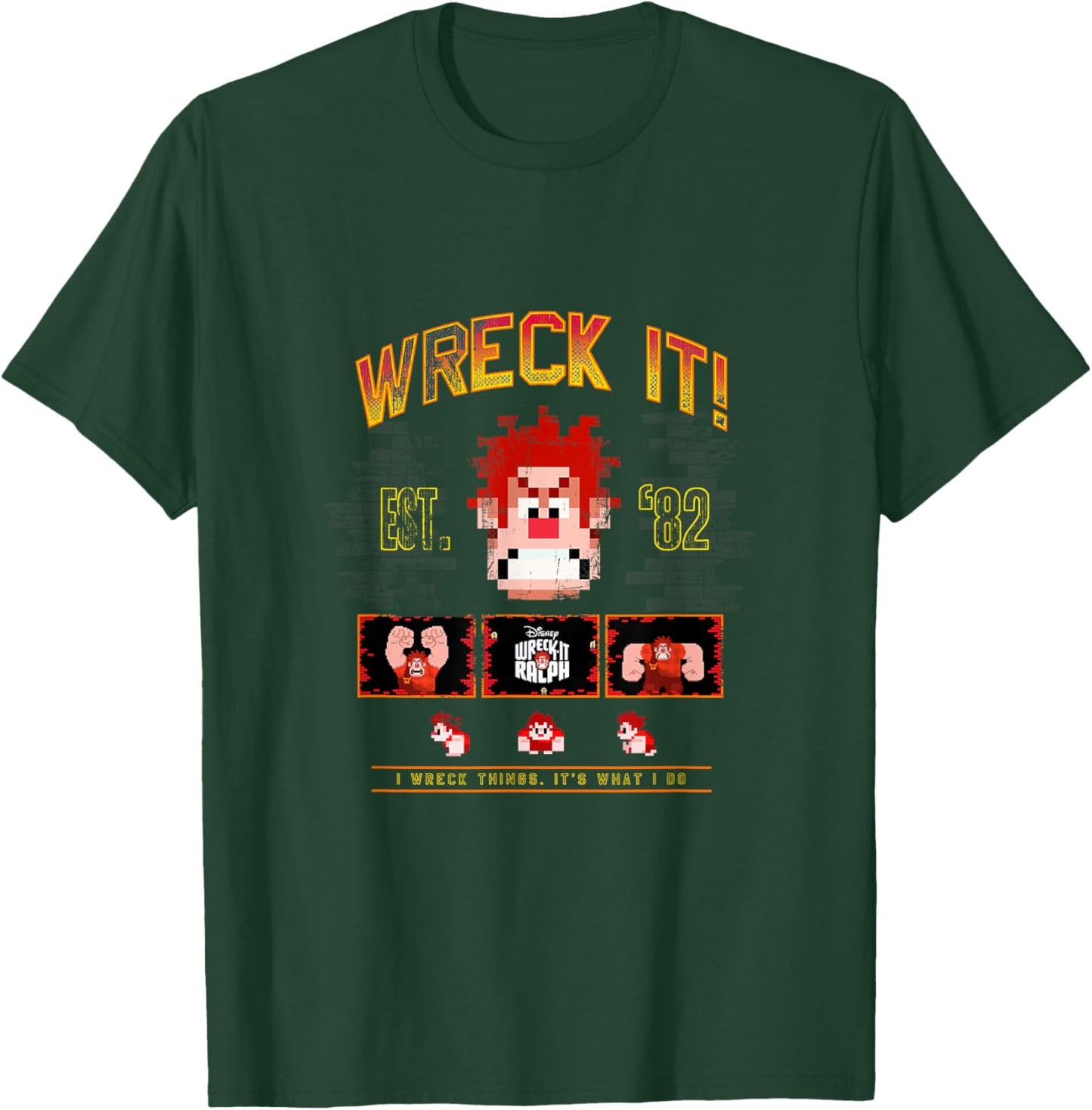 Disney Wreck-It Ralph Wreck It! Est. '82 Vintage Video Game T-Shirt - T-Shirt | Forest