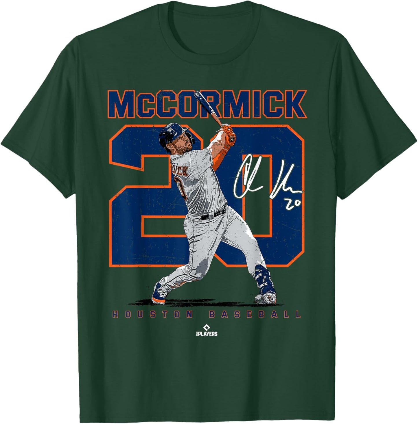 Number and Portrait Chas McCormick Houston MLBPA T-Shirt - T-Shirt | Forest