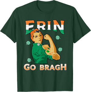 Irish Pride Shirt Rosie Riveter Erin Go Bragh T-Shirt - T-Shirt | Forest