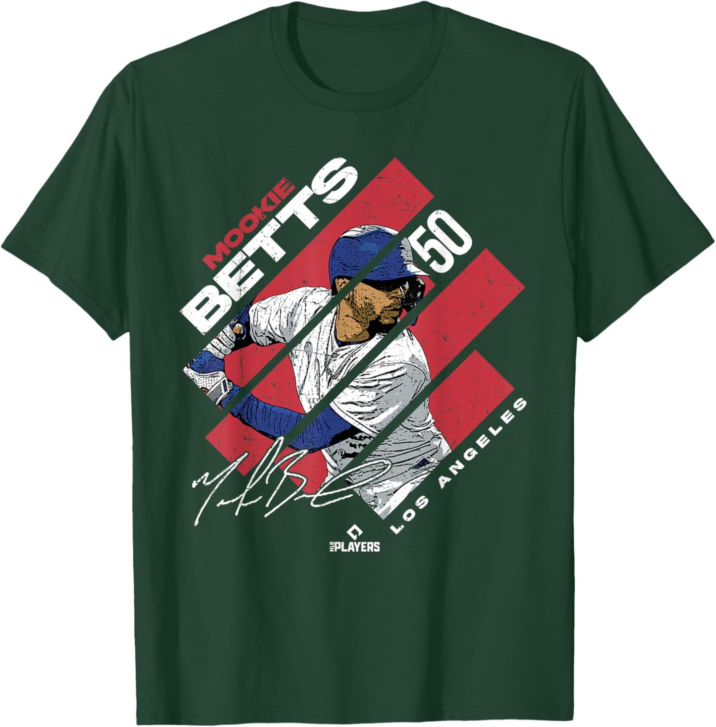 Mookie Betts | Los Angeles Baseball MLB Players | MLBMBE3002 T-Shirt - T-Shirt | Forest