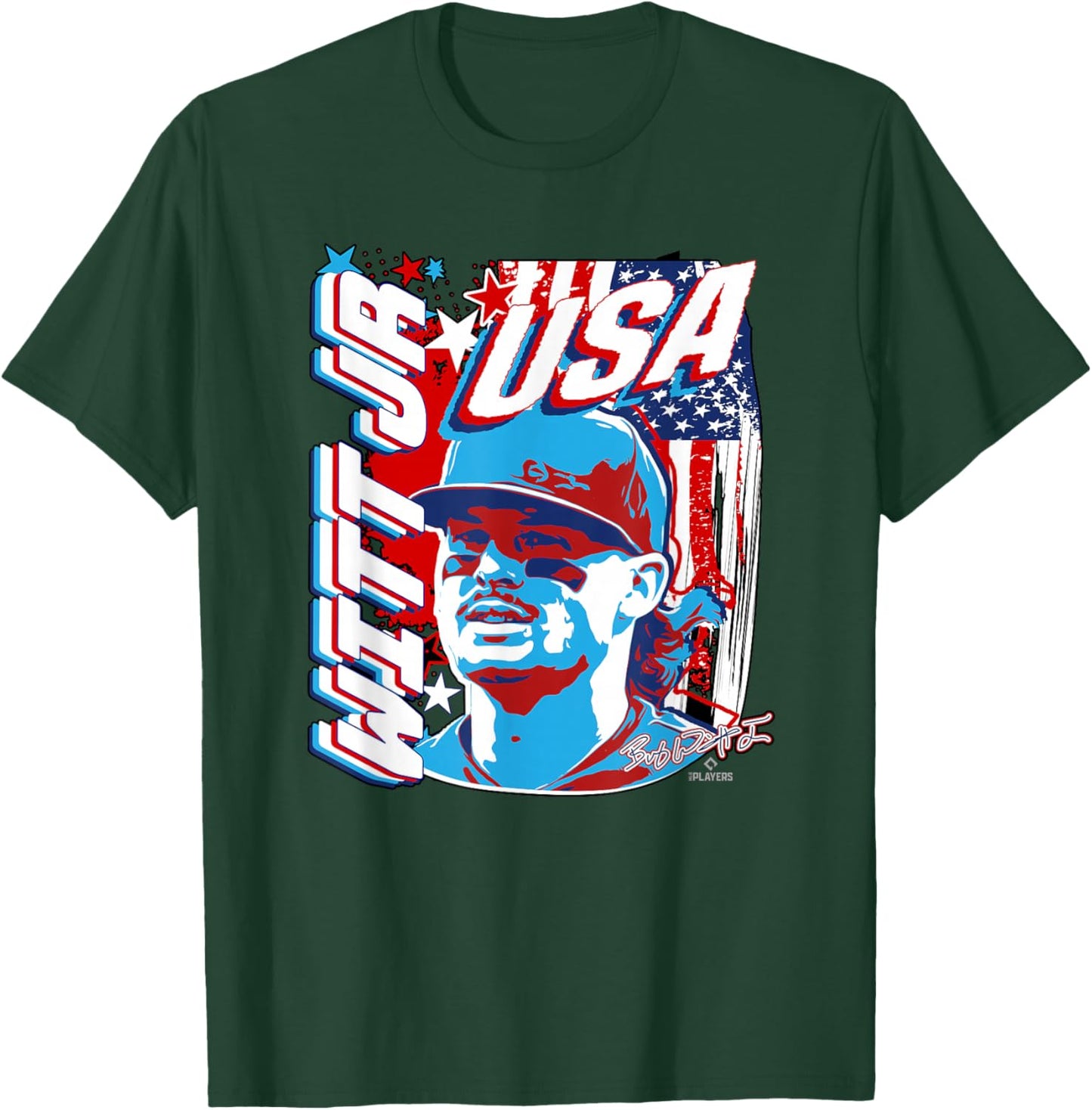 Bobby WITT Jr. International Baseball USA MLBPA T-Shirt - T-Shirt | Forest