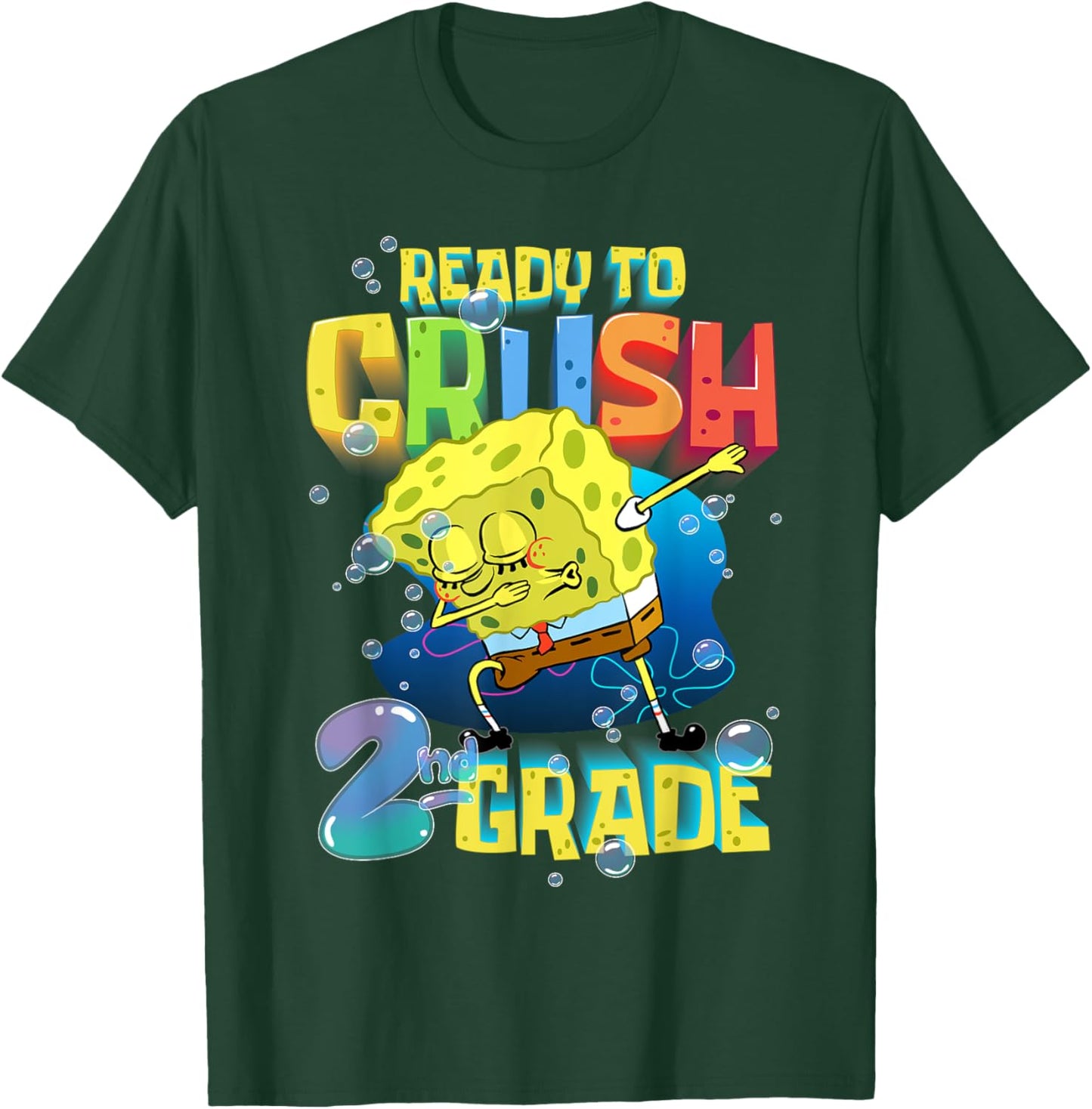 Spongebob Dabbing Ready to Crush 2nd Grade School Spongebob T-Shirt - T-Shirt | Forest