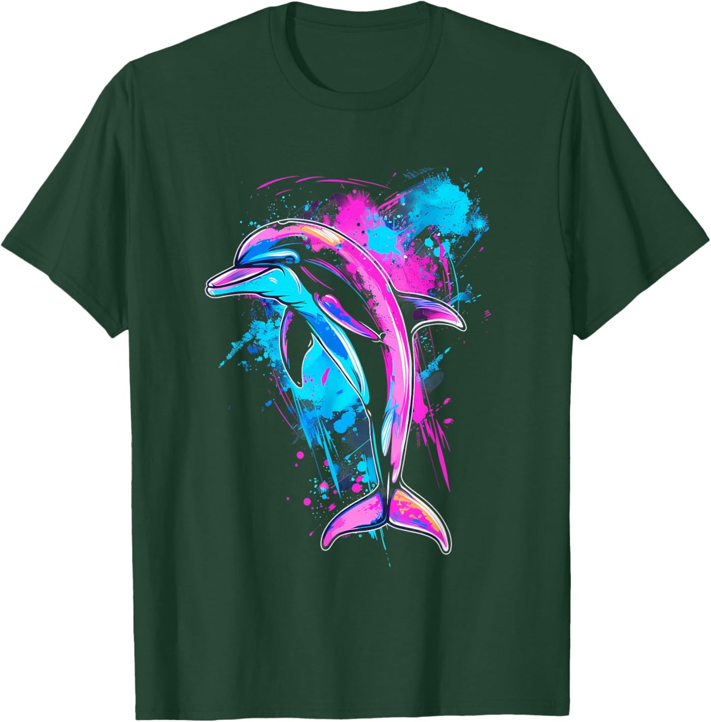 Dolphin Watercolor Ocean Sea Dolphin Sea Ocean Animal T-Shirt - T-Shirt | Forest