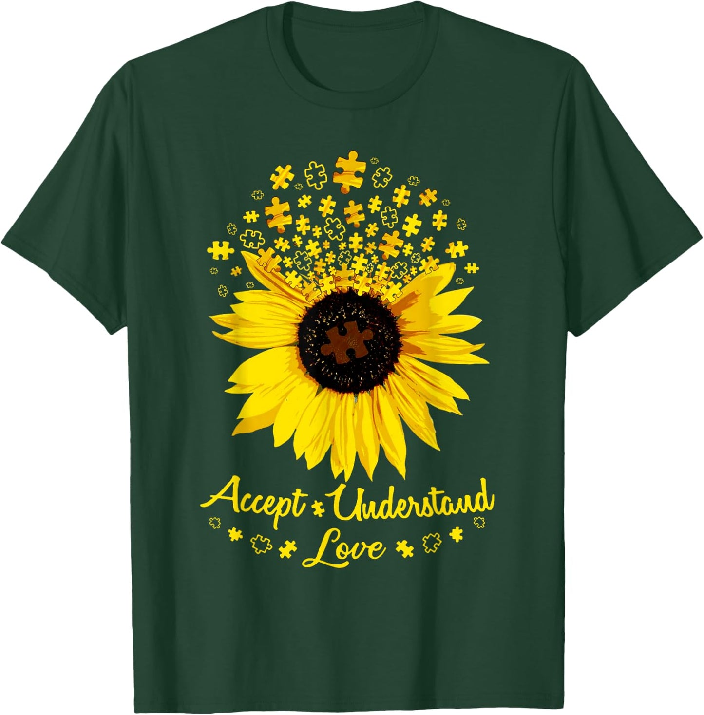 Sunflower Accept Understand Love T-Shirt - T-Shirt | Forest