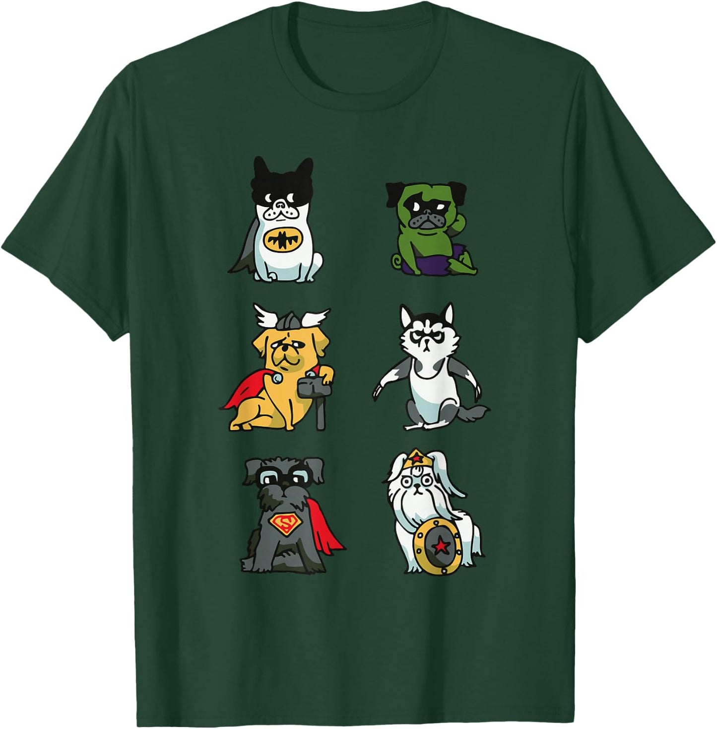 Superhero Puppies for Dog Lovers T-Shirt - T-Shirt | Forest