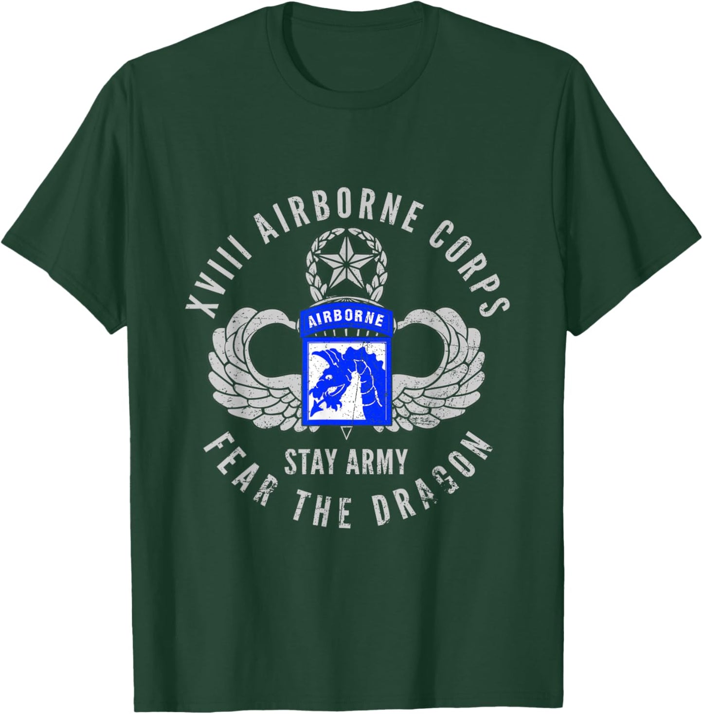 Proud 18th XVIII Airborne Corps US Veteran Fear The Dragon T-Shirt - T-Shirt | Forest