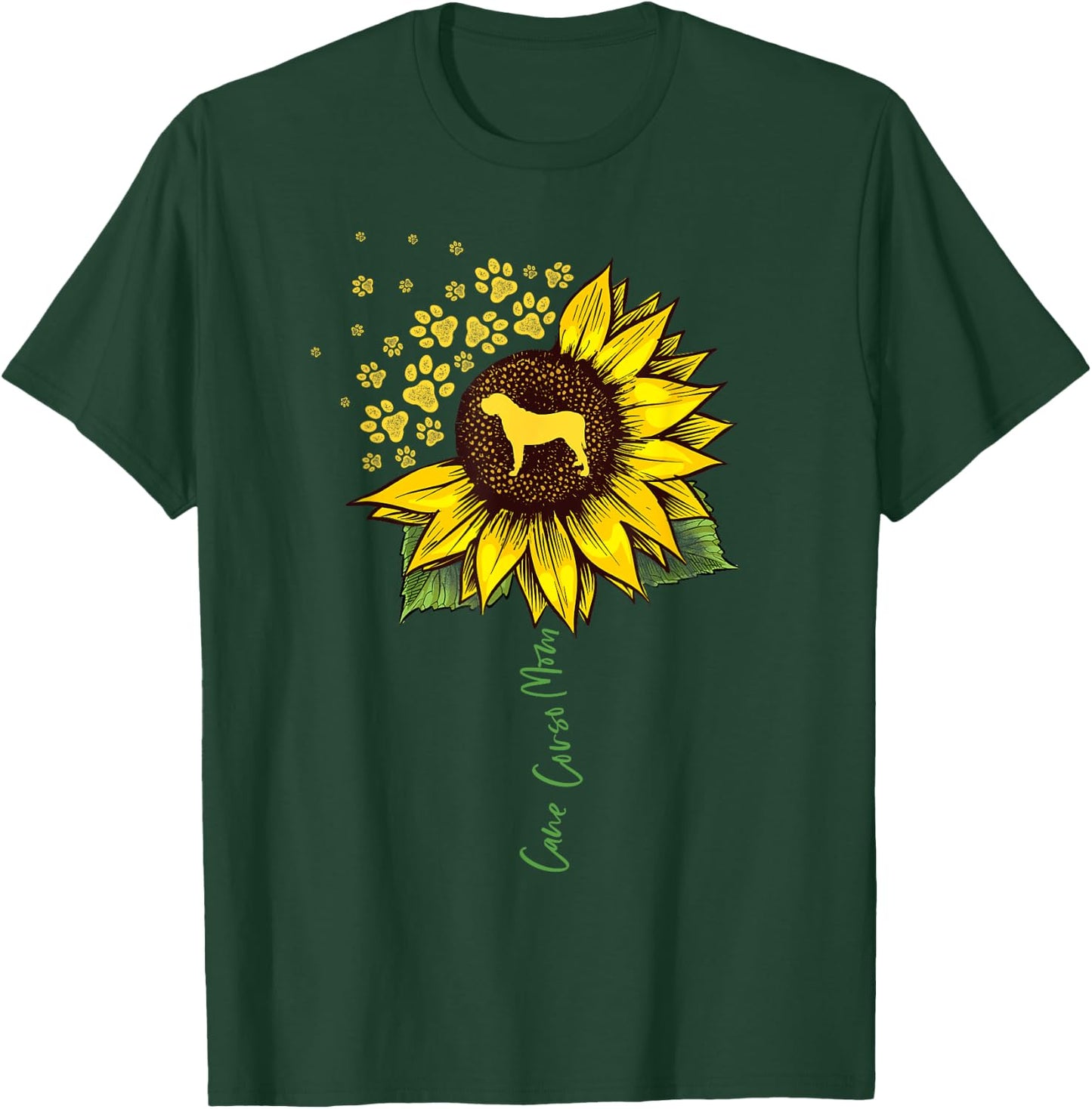 Cane Corso Mom Sunflower Italian Mastiff Gifts Dog Mom Mama Women Kids T-Shirt - T-Shirt | Forest