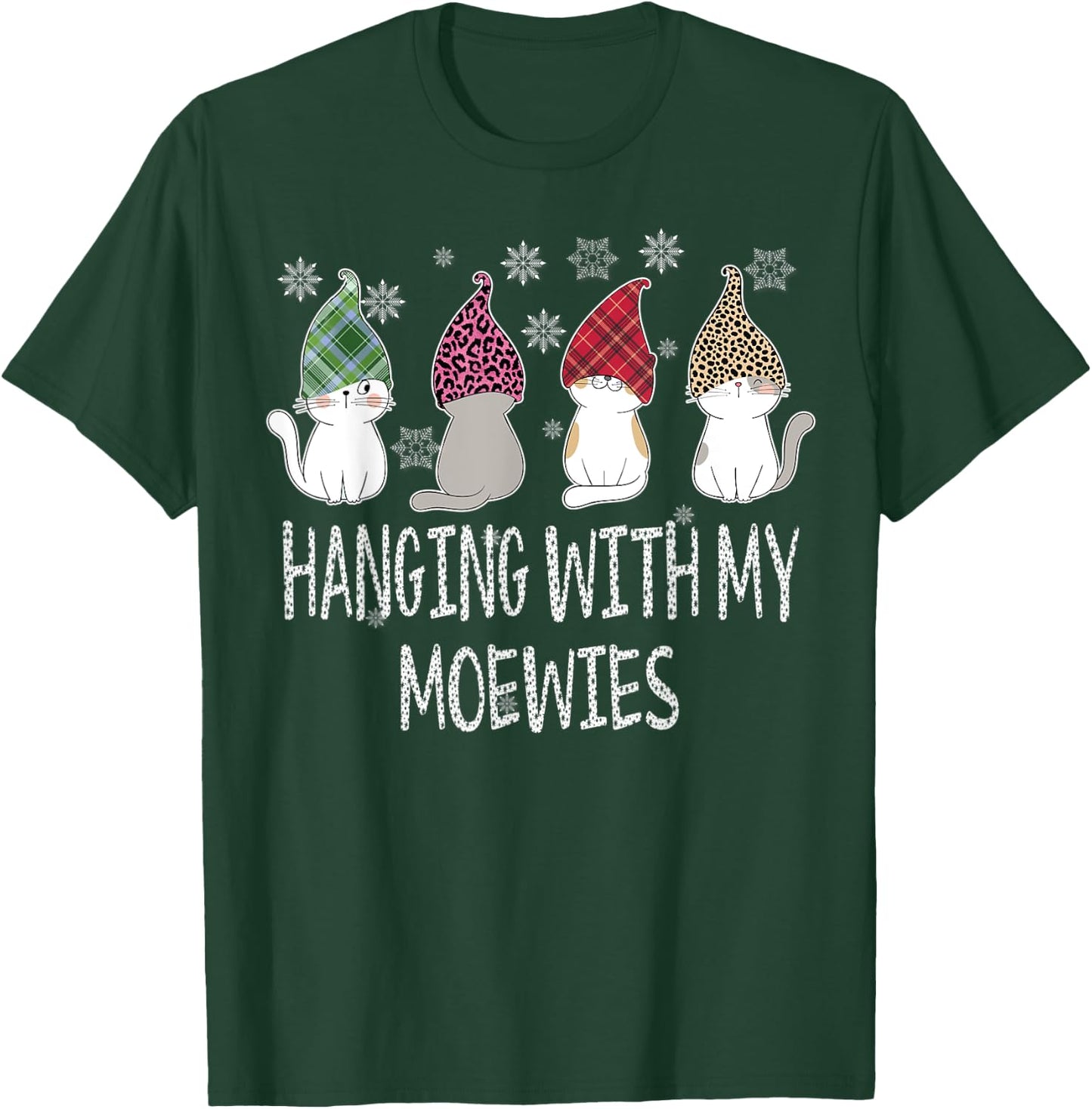 Hanging With My Gnomies Funny cats garden Gnome Christmas T-Shirt - T-Shirt | Forest