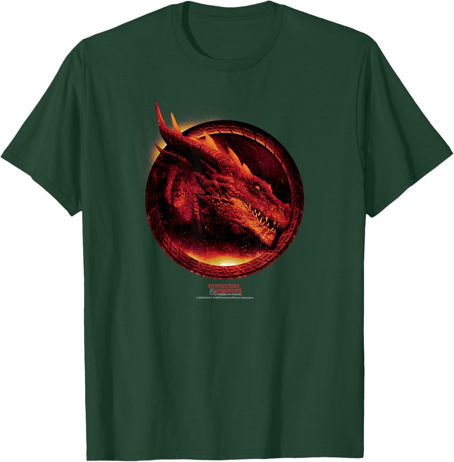 Dungeons & Dragons: Honor Among Thieves Flaming Dragon Logo T-Shirt - T-Shirt | Forest