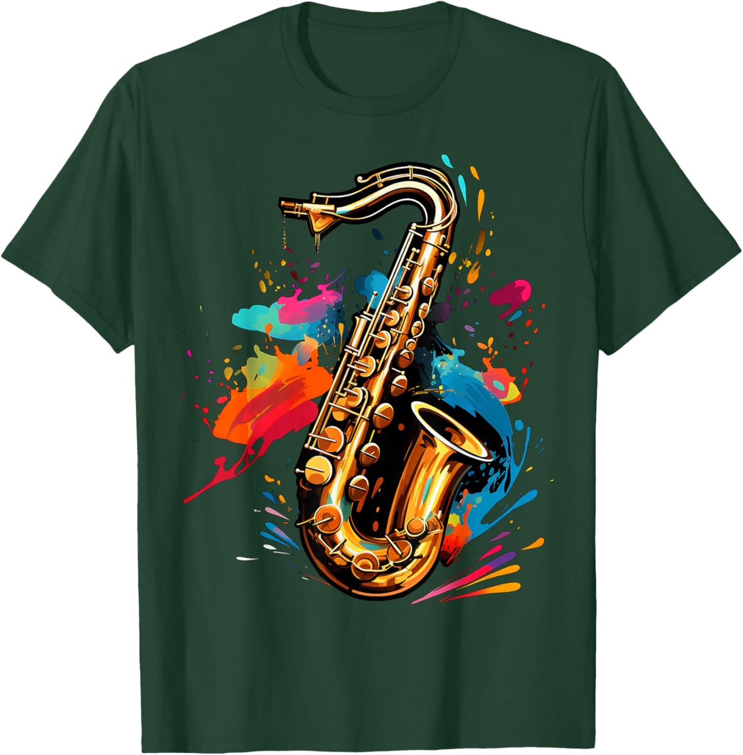 Saxophone lovers , Small, Black T-Shirt - T-Shirt | Forest