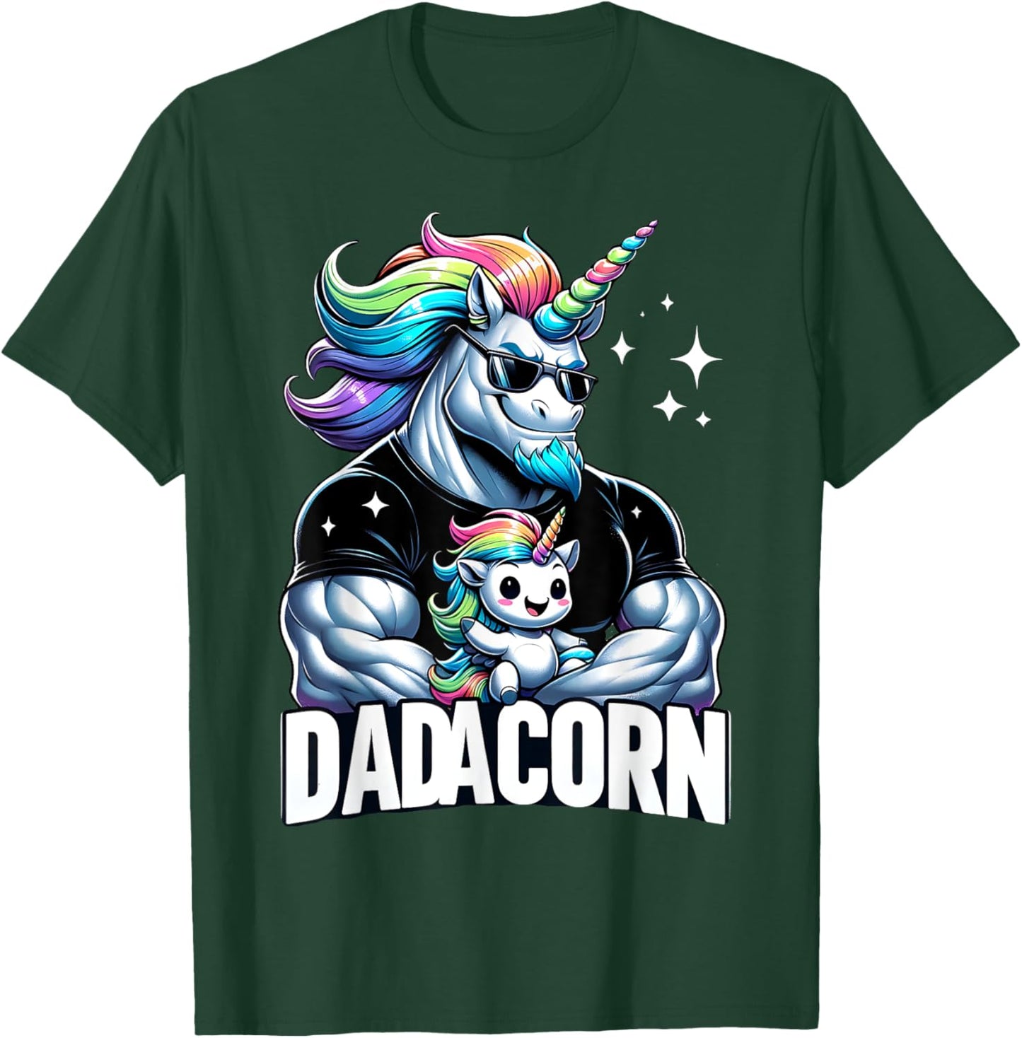 Father's Day Dadacorn Unicorn Dad and Son Daughter, Dadacorn T-Shirt - T-Shirt | Forest