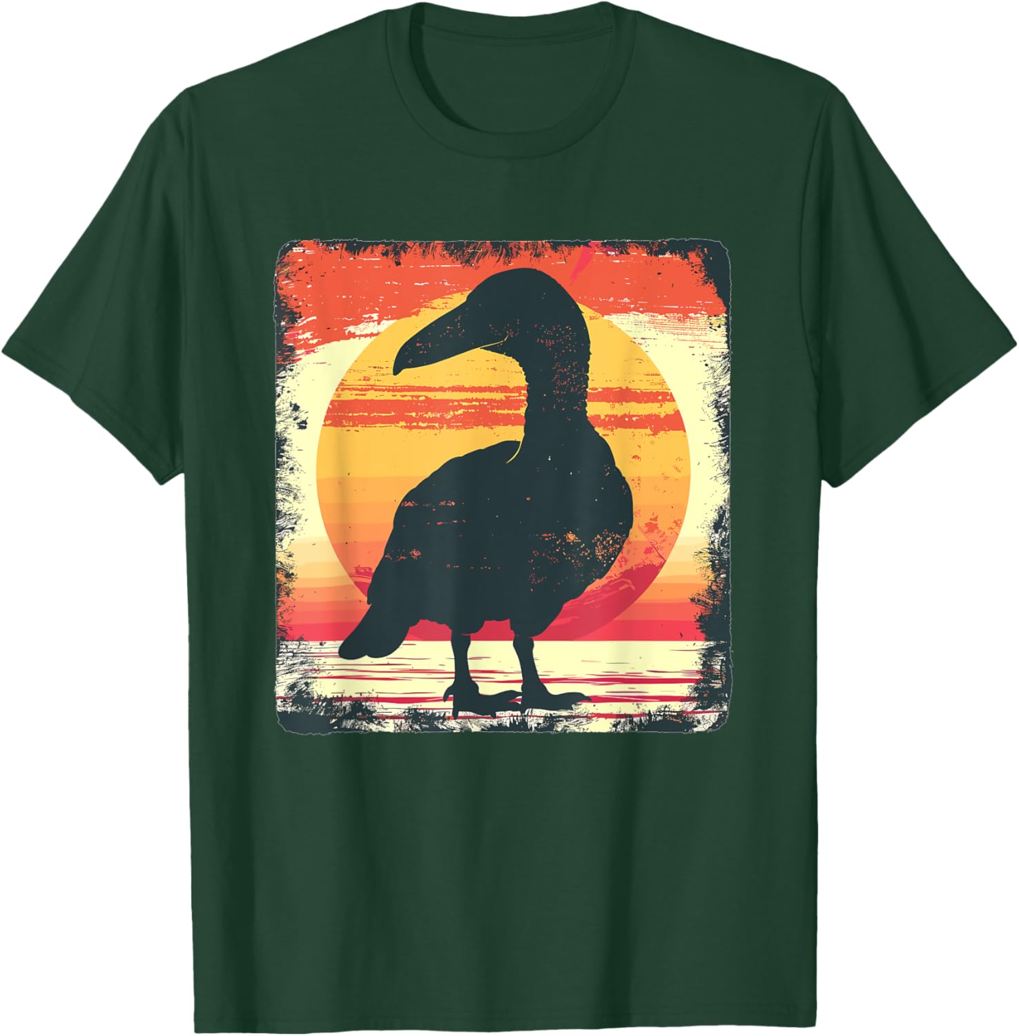 Retro Sunset Dodo Bird T-Shirt - T-Shirt | Forest