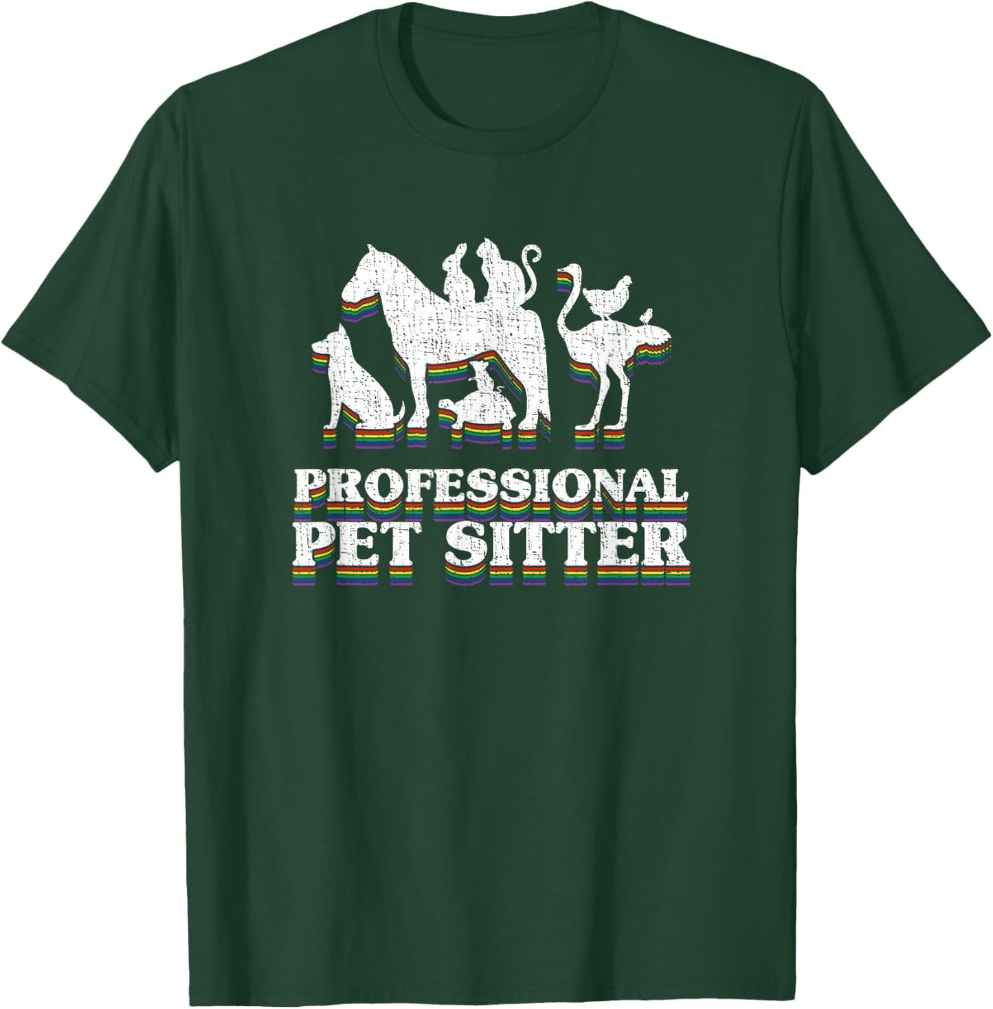 Classic Professional Pet Sitter distressed T-Shirt - T-Shirt | Forest